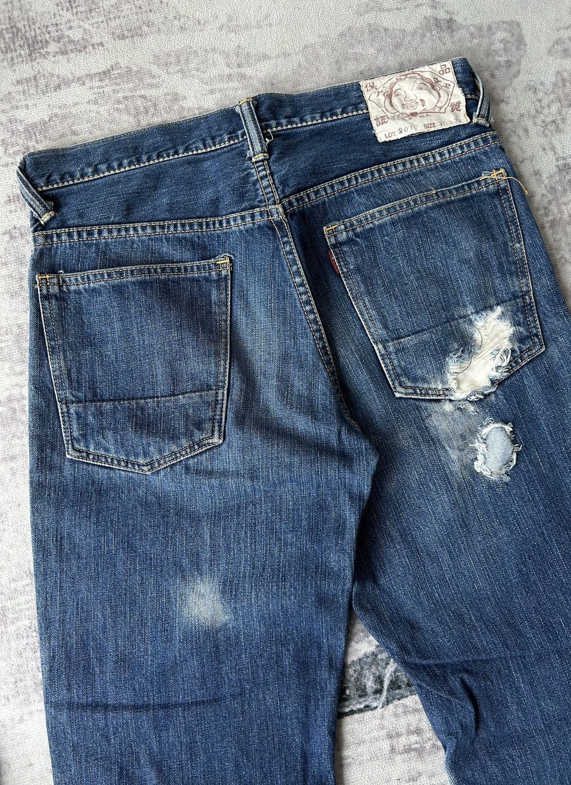 Evisu ‘2000’ Vintage Evisu Distressed Jeans Size US 30 / EU 46 - 10 Thumbnail
