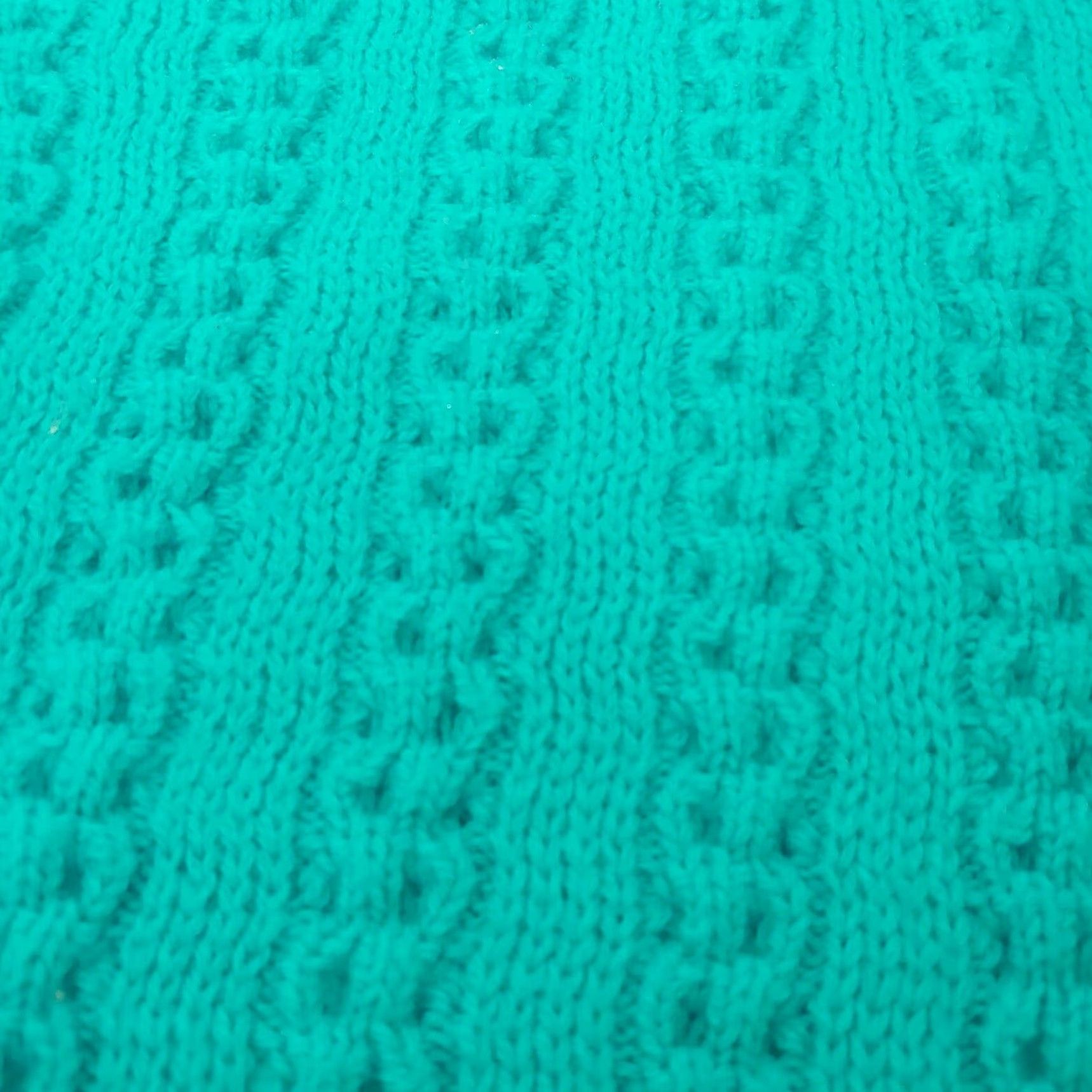 AQUA VINTAGE Brunny Cardigan Sweater Womens L Aqua Blue Cable Knit Granny Retro 1980s Knit Crew Neck Long Sleeve Size L / US 10 / IT 46 - 7 Thumbnail