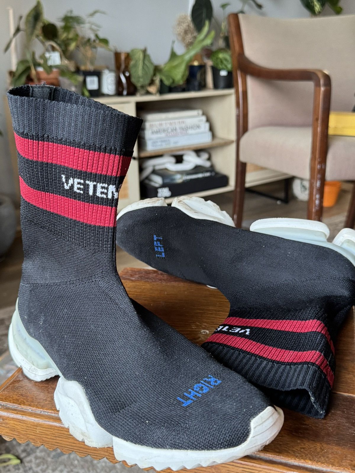 Reebok × Vetements Vetements x Reebok Sock Runner Sneakers – Black/Red Size 7.5 Size US 7.5 / EU 40-41 - 7 Thumbnail