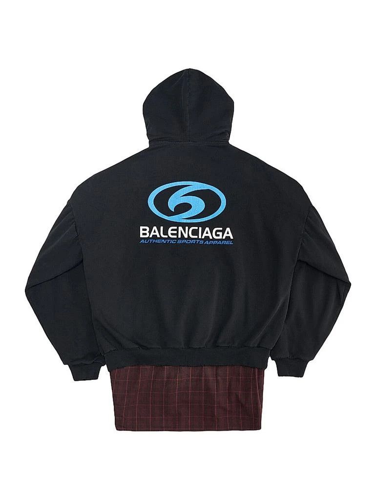 Balenciaga o1bcso1str1125 Surfer Layered Zip-Up Hoodie Oversized Black Size US M / EU 48-50 / 2 - 2 Thumbnail