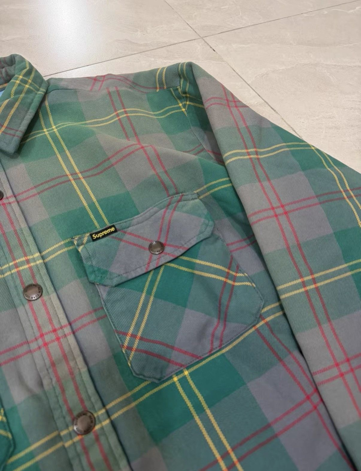 Supreme Supreme SS26 WEEK1 Quilted Lined Flannel Snap Shirt J34 Size US M / EU 48-50 / 2 - 3 Thumbnail