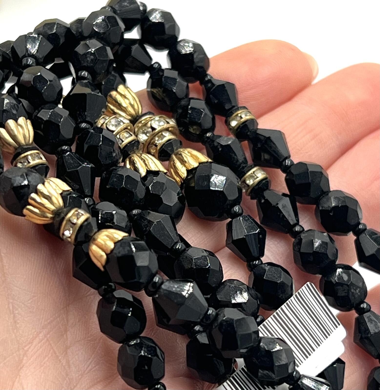 Other Vintage Miriam Haskell Black Glass & Rhinestone Necklace Size ONE SIZE - 9 Thumbnail