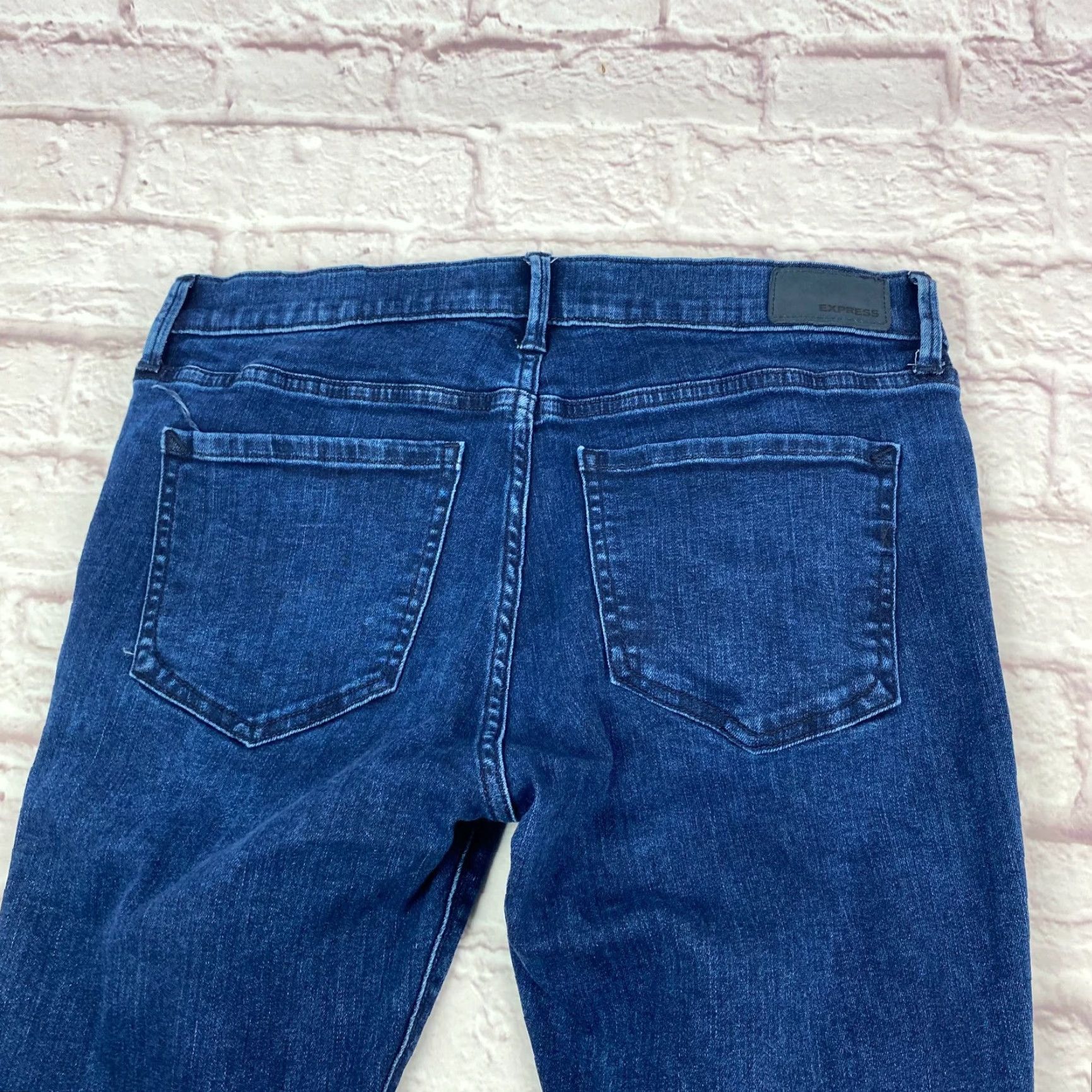 Express Express Jeans Ankle Denim Jeans Size 8 Regular Women Denim 8 Blue Jeans Distressed Comfort Stretch 27 in Inseam 9 __ Size 30" / US 8 / IT 44 - 6 Thumbnail