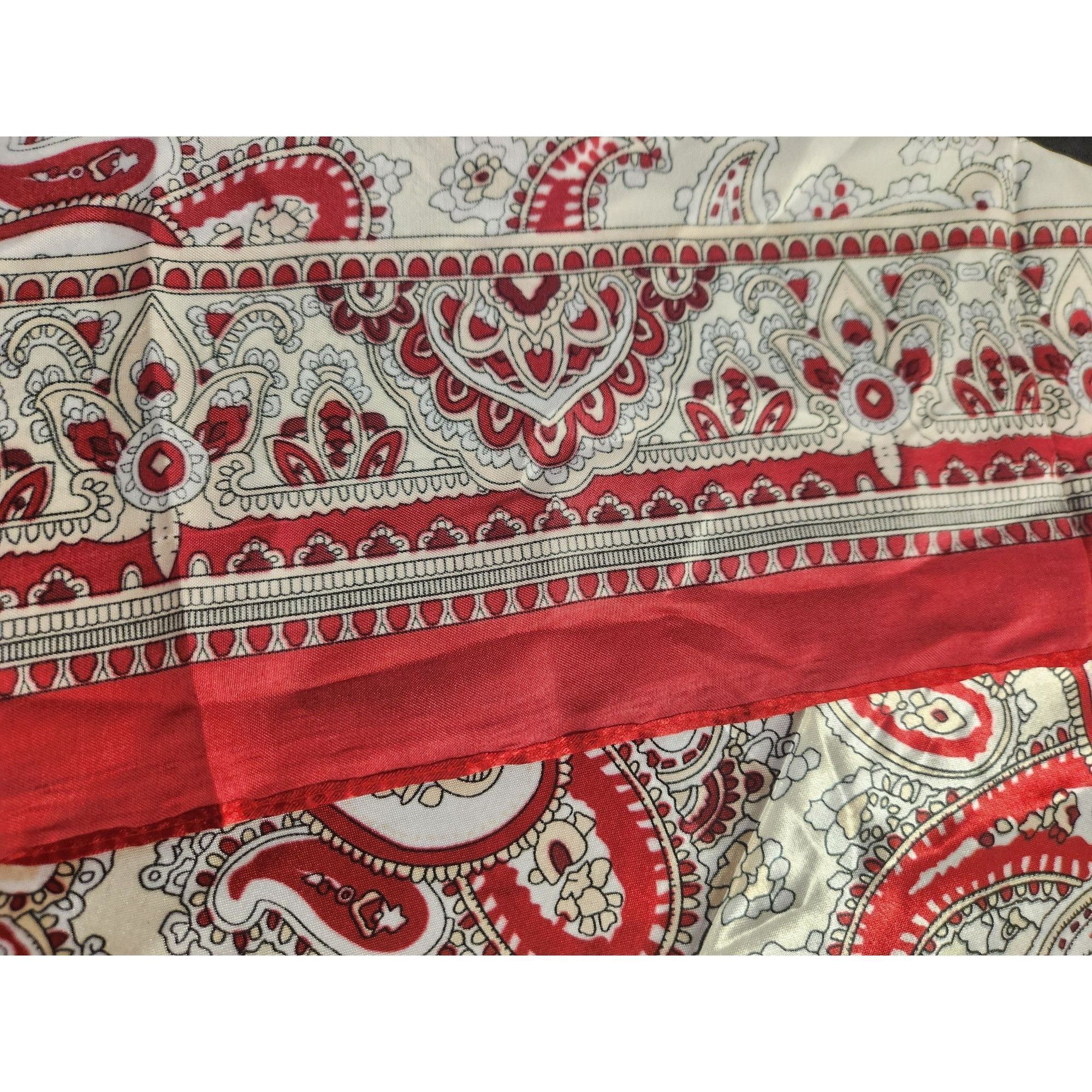 Other Red & Cream Paisley Square Scarf 100% Polyester 34"x34" Silk Size ONE SIZE - 10 Thumbnail