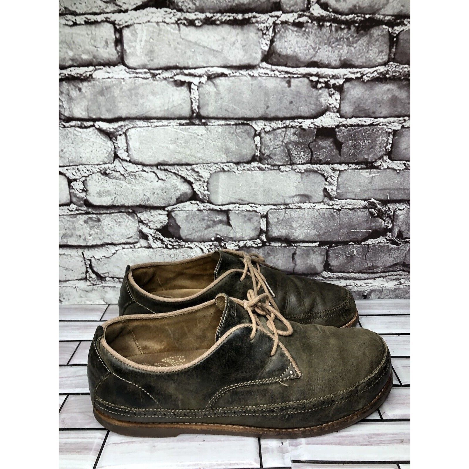 Olukai Olukai Honolulu Lace Olive Green Leather Casual Oxfords Shoe Size US 10 / EU 43 - 15 Thumbnail