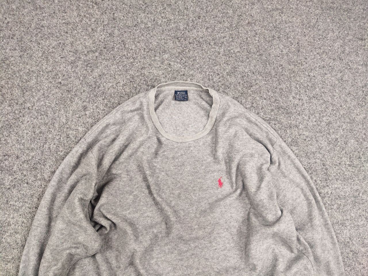 Polo Ralph Lauren Vintage 90's Polo Ralph Lauren Logo Fleece Gray Sweatshirt Size US L / EU 52-54 / 3 - 3 Thumbnail