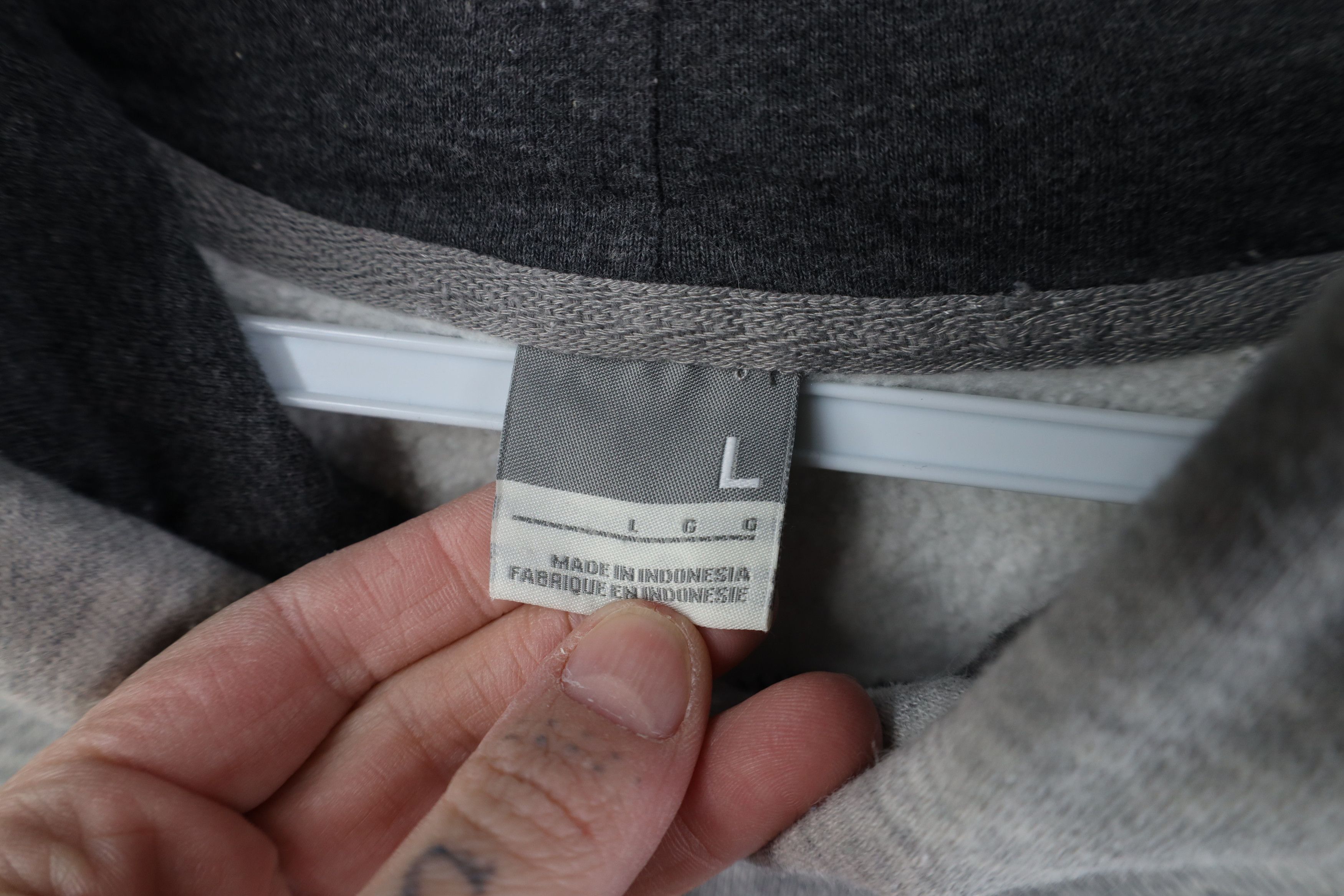 Nike Vintage Y2K Nike Mini Swoosh Hoodie Sweatshirt Heather Gray Size US L / EU 52-54 / 3 - 10 Thumbnail
