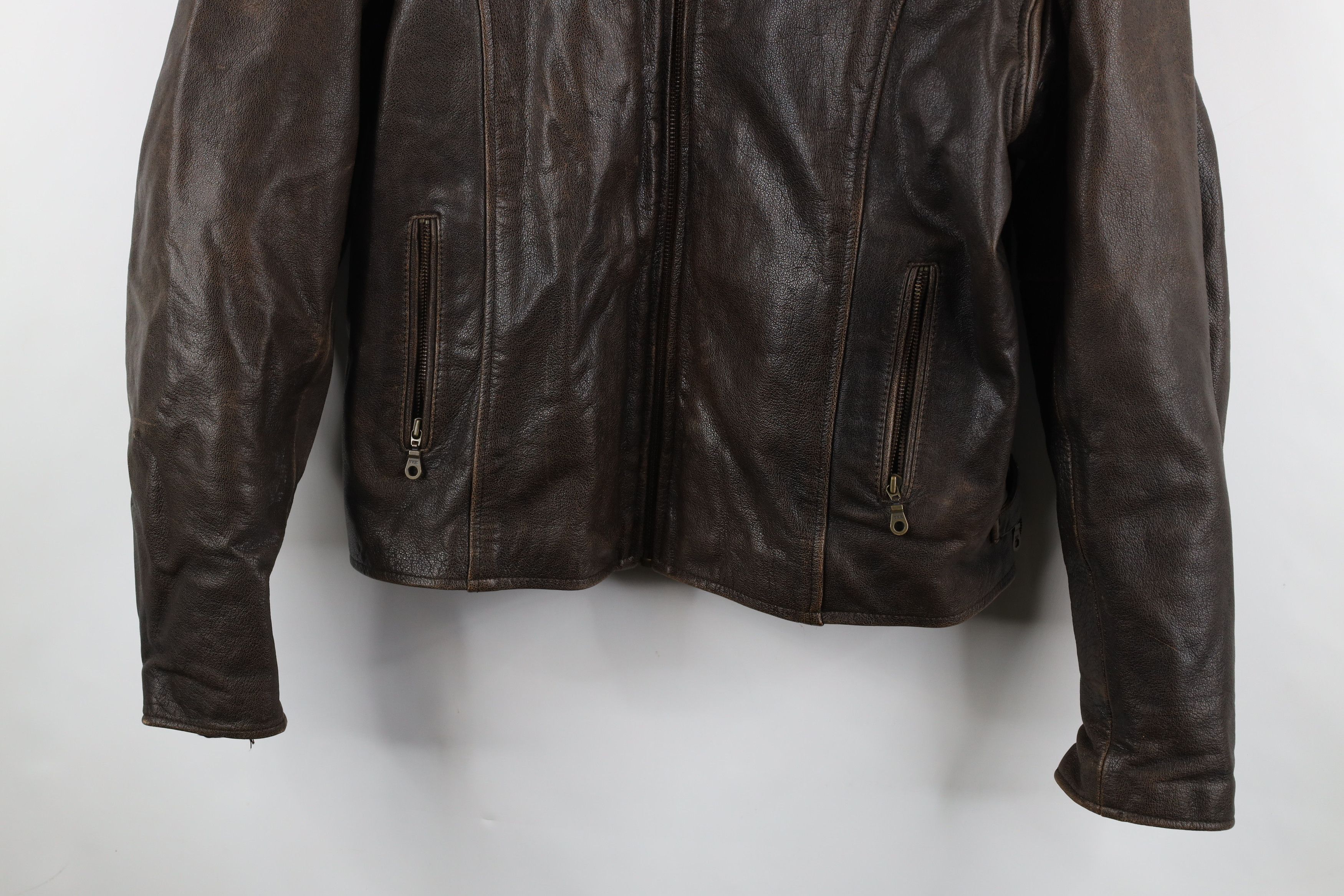 Vintage Vintage 90s Streetwear Motorcycle Riding Jacket Brown Size US XL / EU 56 / 4 - 3 Thumbnail