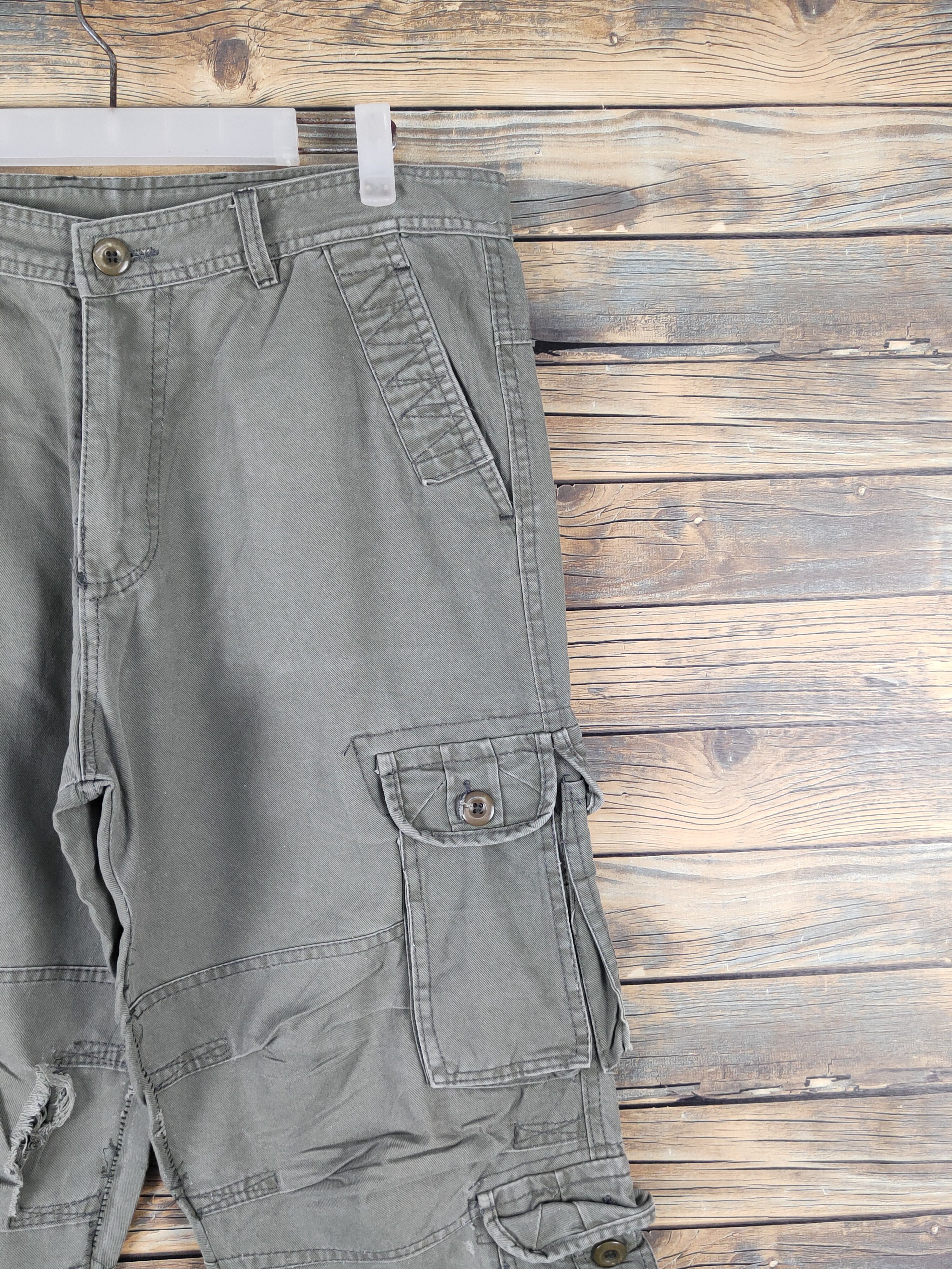 Japanese Brand Japanese Brand Olive Multipocket Tactical Cargo Pants #W1505 Size US 35 - 7 Thumbnail