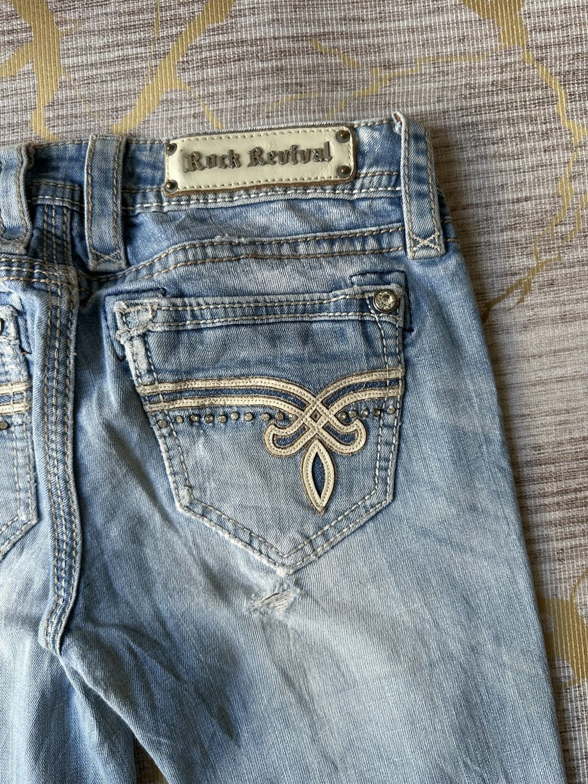 Rock Revival FLARE Rock Revival Distressed Jeans Size 28" / US 6 / IT 42 - 18 Thumbnail