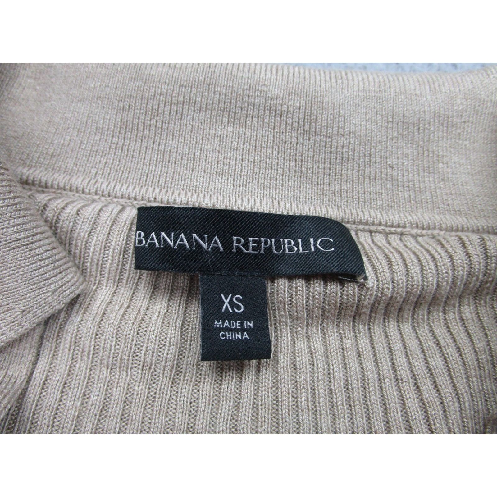 Banana Republic Banana Republic Cardigan Womens XS Beige Silk Cashmere Ribbed Academia Size XS / US 0-2 / IT 36-38 - 5 Thumbnail
