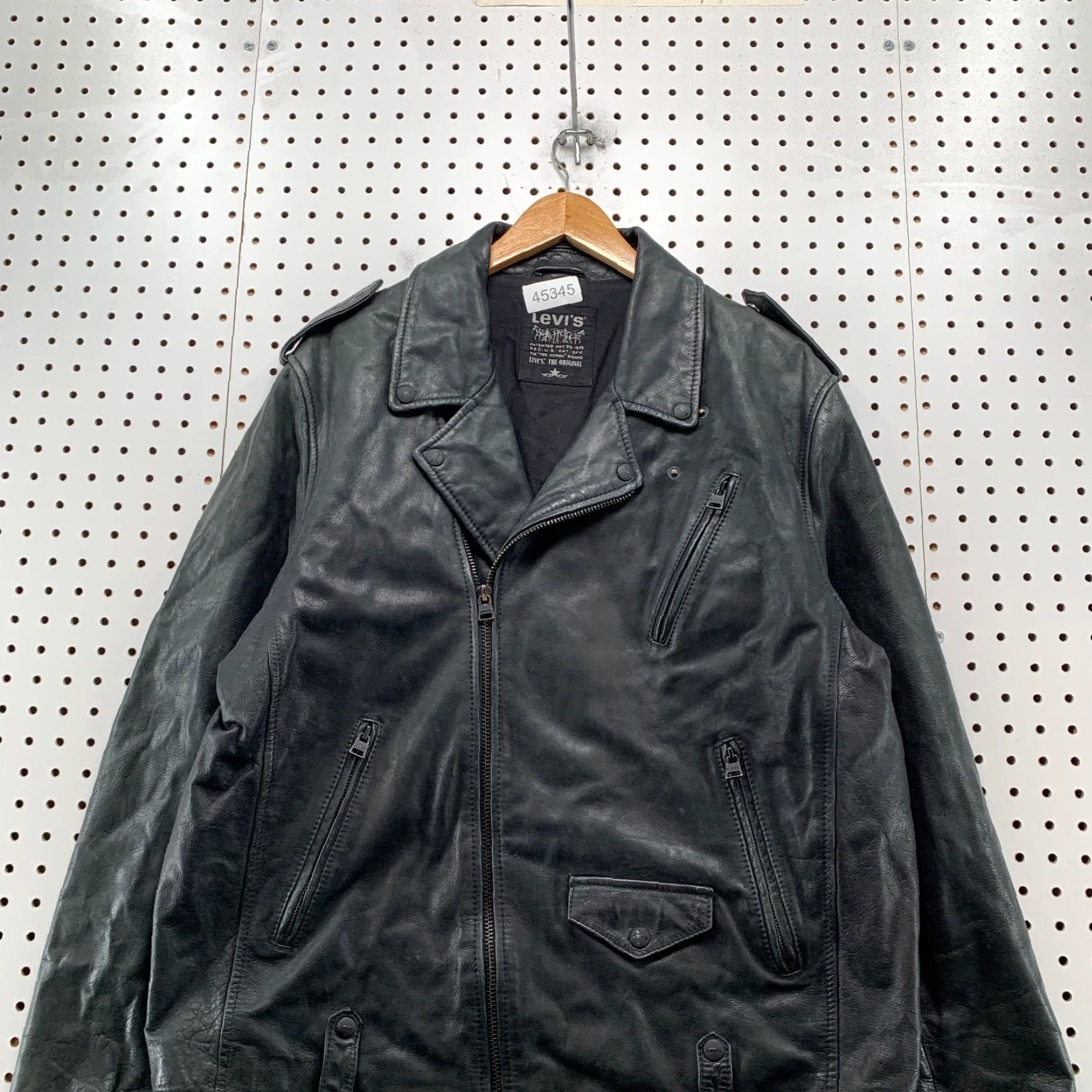 Levi's Levi's Genuine Leather Motorcycle Jacket Mens XL Black Heavyweight Moto Biker Jacket Size US XL / EU 56 / 4 - 2 Thumbnail