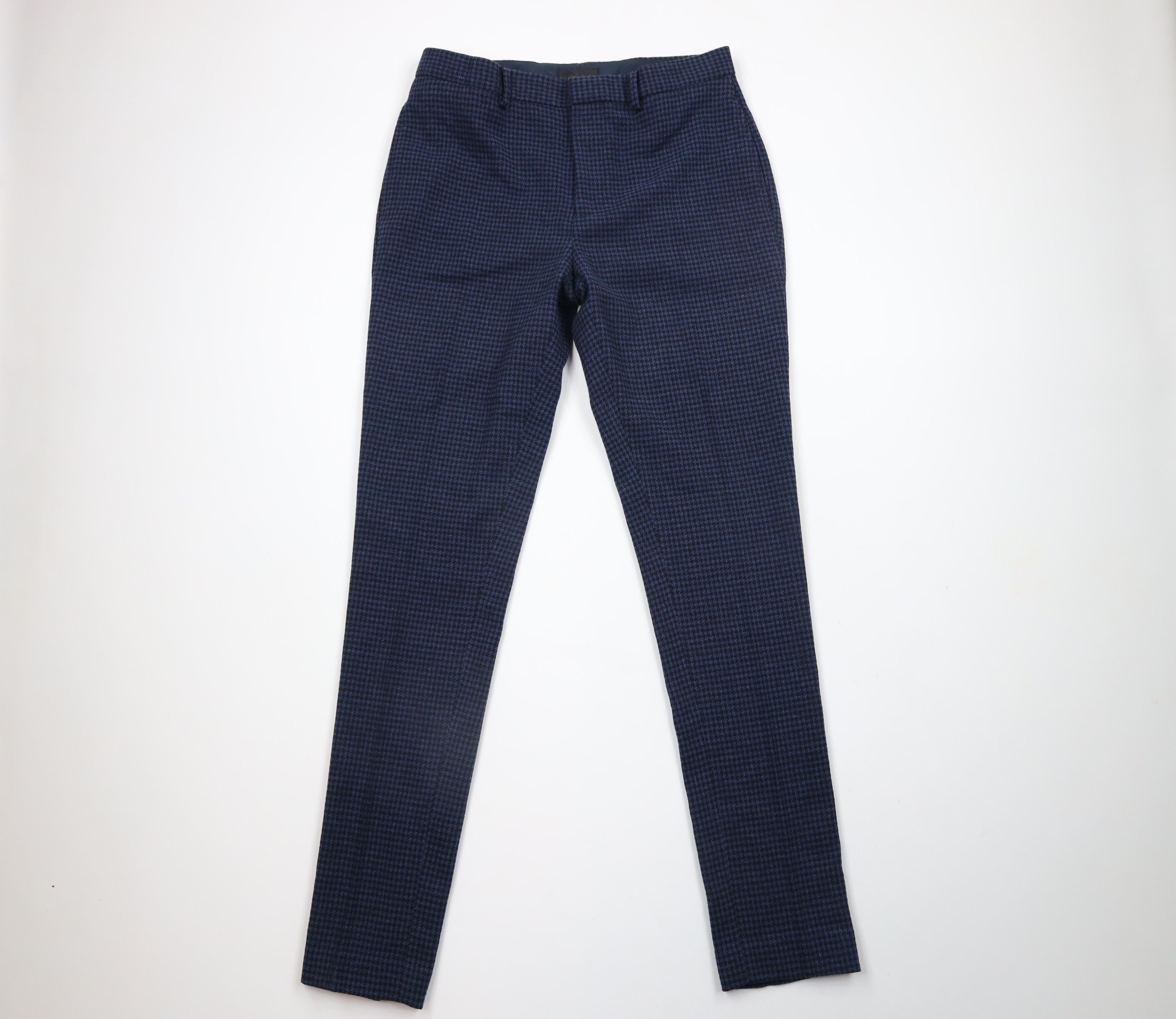Asos × Vintage ASOS Wool Blend Houndstooth Skinny Leg Chino Pants Blue Size US 32 / EU 48 - 1 Thumbnail