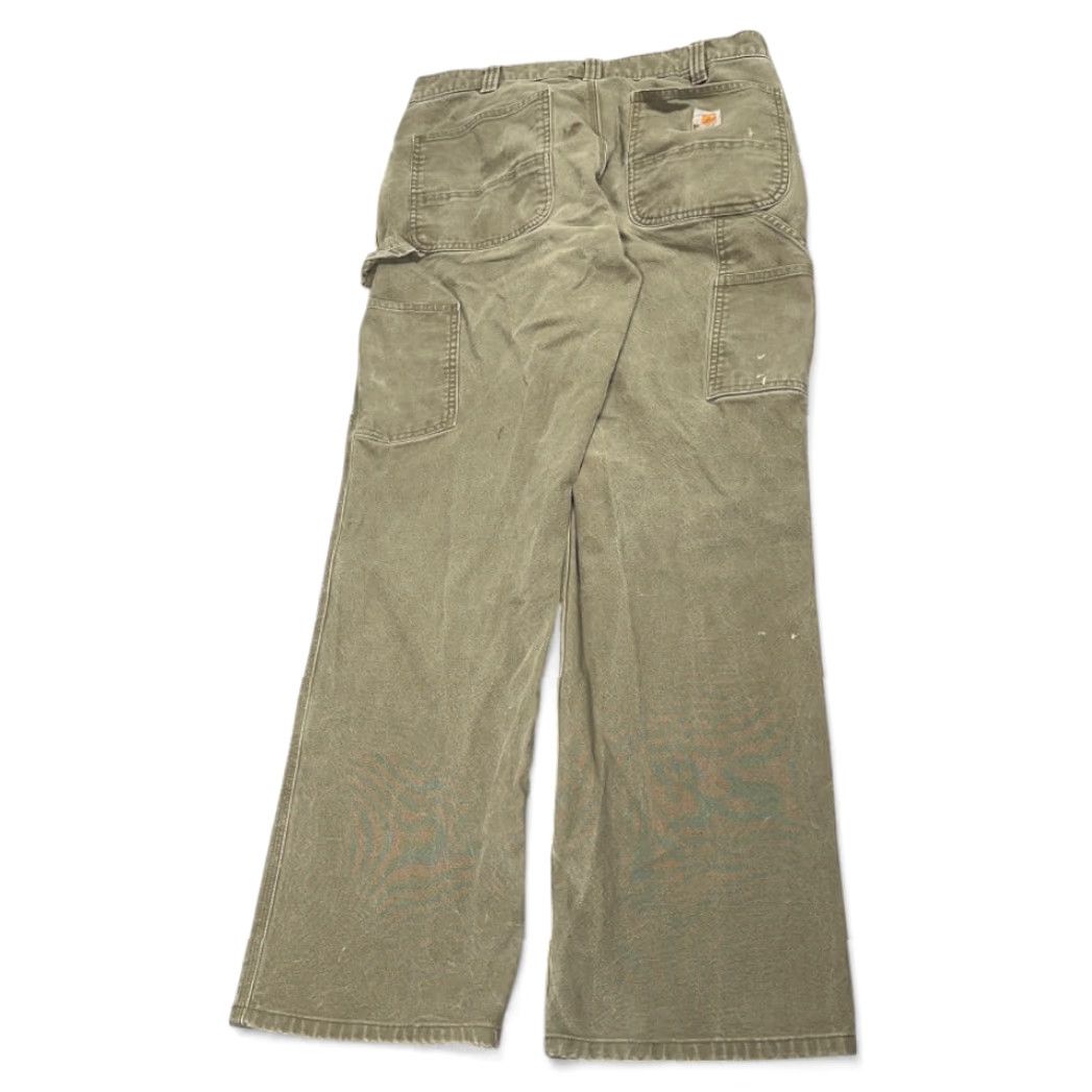 Carhartt Carhartt Pants Mens 34x31 Relaxed Carpenter Workwear Utility Flex Green Brown Canvas Straight 34x31 Mens Size US 34 / EU 50 - 2 Thumbnail
