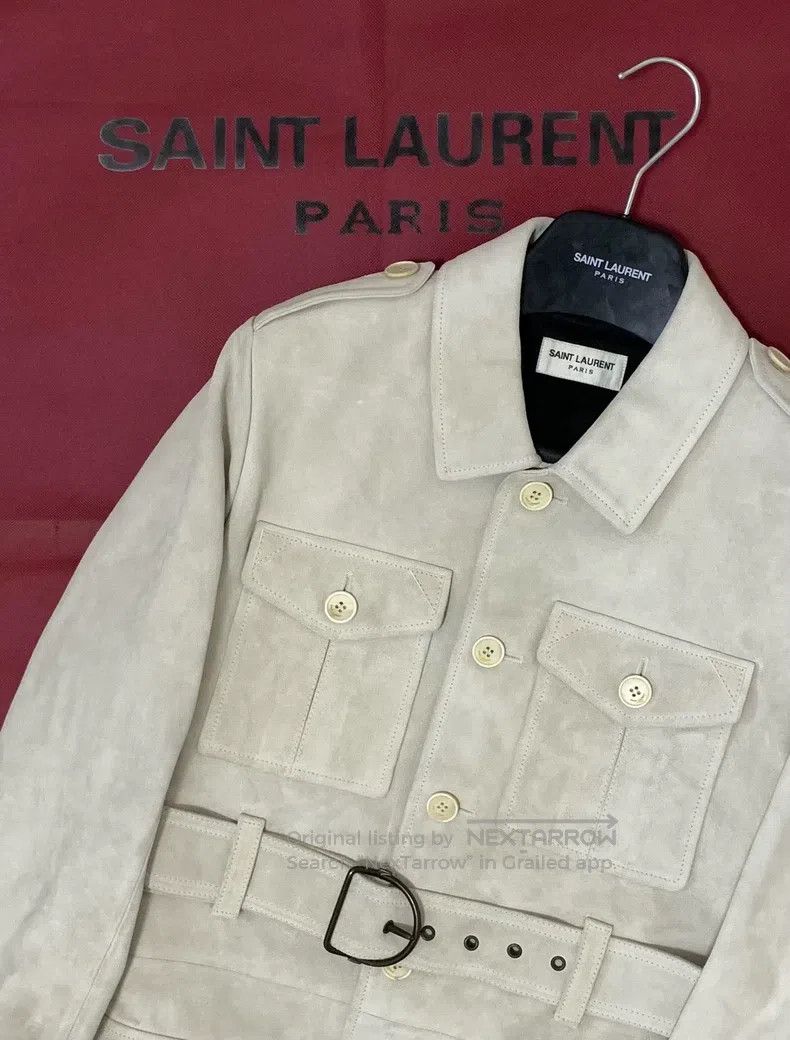 Saint Laurent Paris Saint Laurent Paris Ivory four-pocket suede distressed hun Size US S / EU 44-46 / 1 - 7 Thumbnail