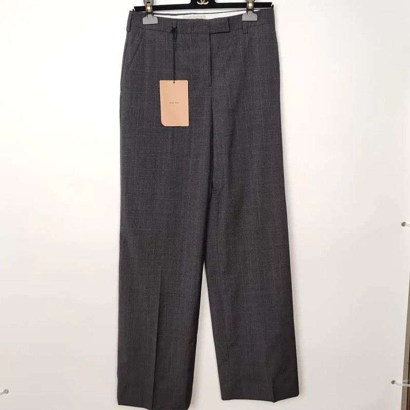 Miu Miu Miu Miu Gray Wool Casual Trousers 0089 Size 26" / US 2 / IT 38 - 1 Thumbnail