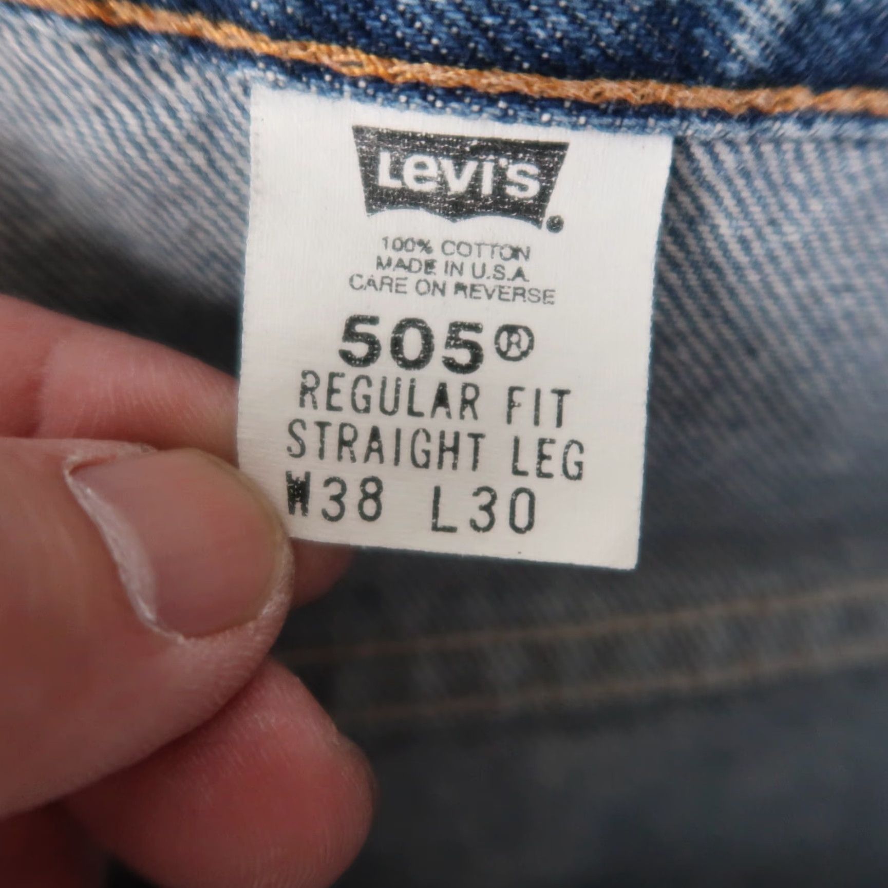 Levi's VINTAGE Levi's 505 Jeans Mens Denim 38x30 Regular Straight Blue 90s USA Mens Size US 38 / EU 54 - 7 Thumbnail