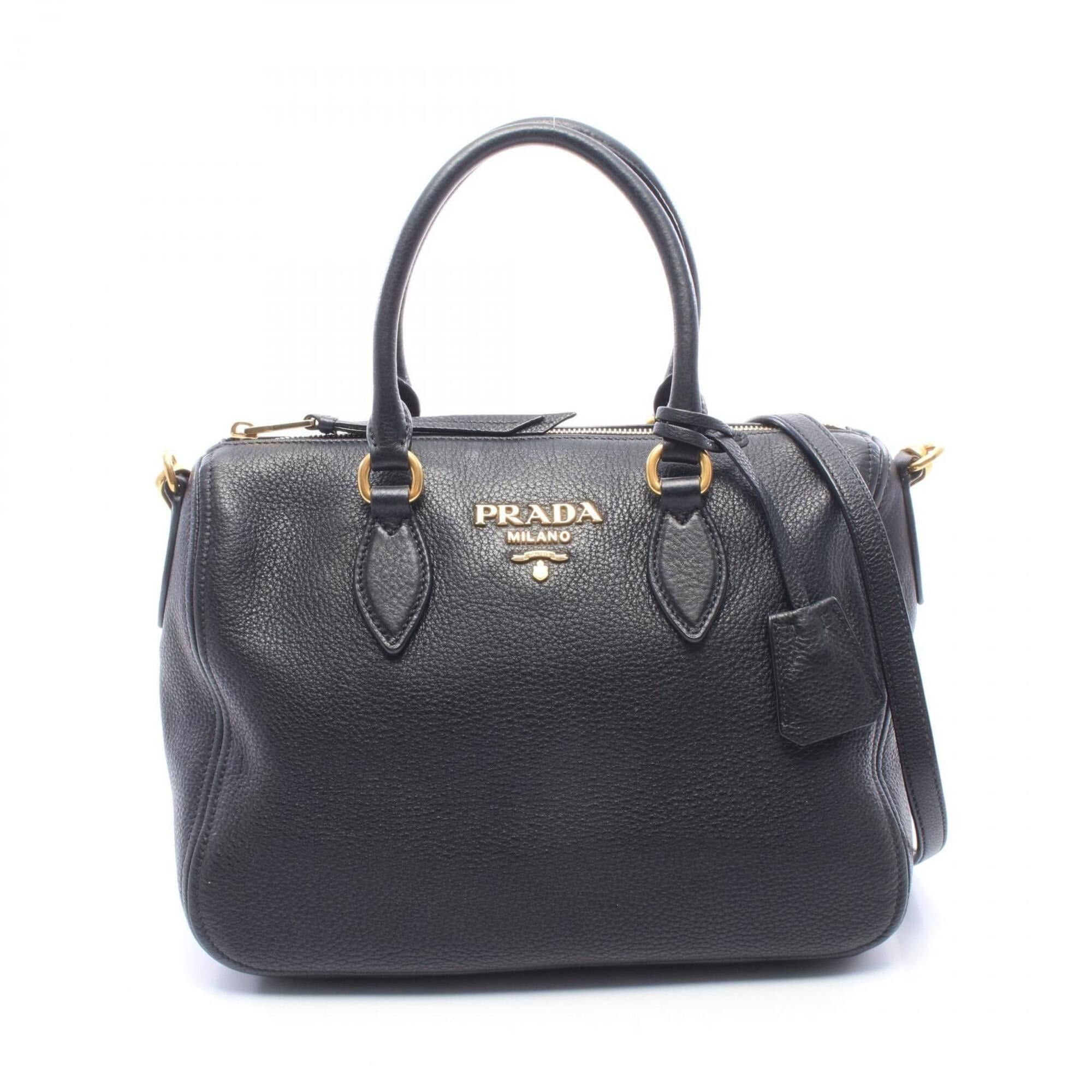 Prada Prada VITTELO PHENIX 2-Way Handbag, Leather, Women's, Black