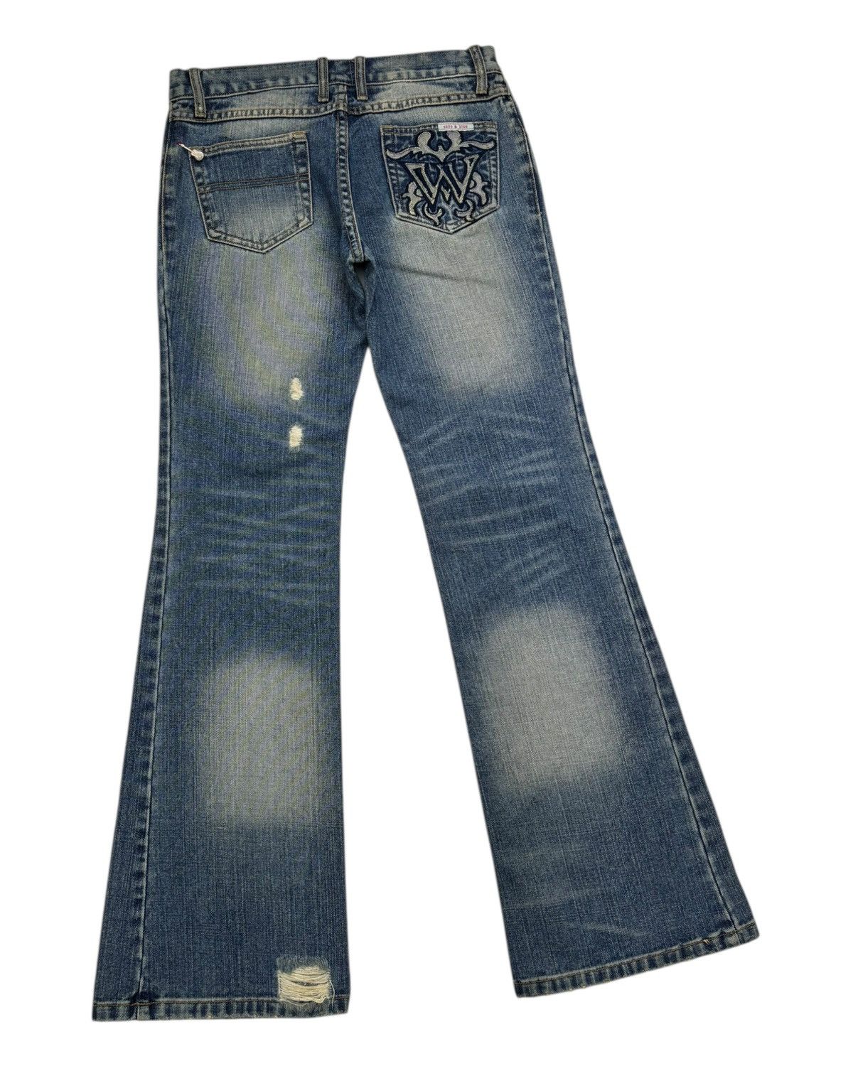If Six Was Nine × Japanese Brand Flare Jeans Sass & Bide Sydney Distressed Flare Denim Jeans Size 30" / US 8 / IT 44 - 3 Thumbnail