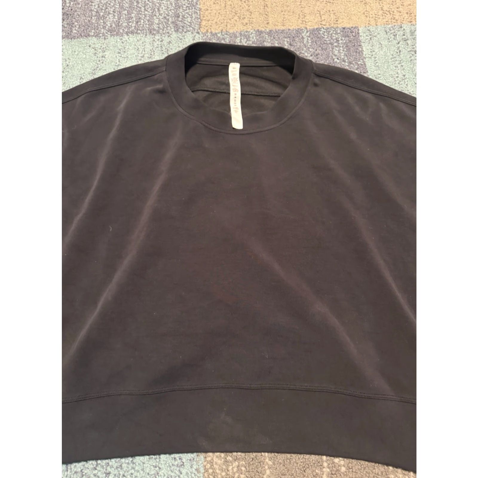Lululemon Lululemon Softstreme Cropped Oversized Crew Sweatshirt Black Sz 12 Women Pullover Yoga Activewear Size XL / US 12-14 / IT 48-50 - 5 Thumbnail