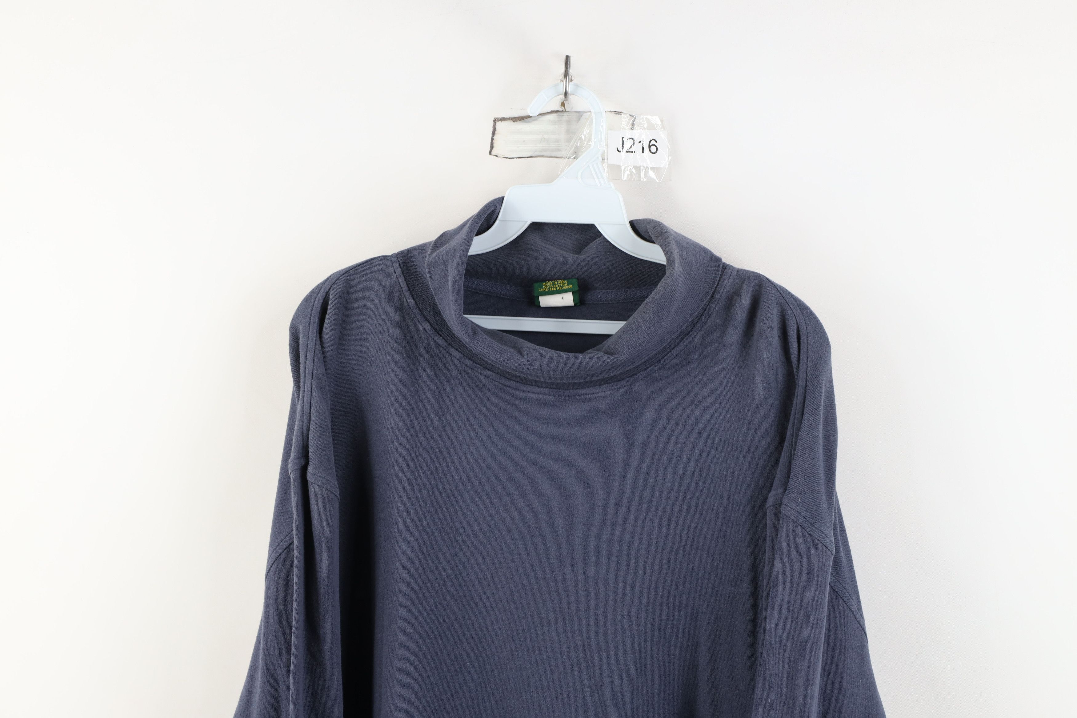 Cabelas Vintage 90s Cabelas Blank Knit Turtleneck T-Shirt Steel Blue Size US XXL / EU 58 / 5 - 2 Thumbnail