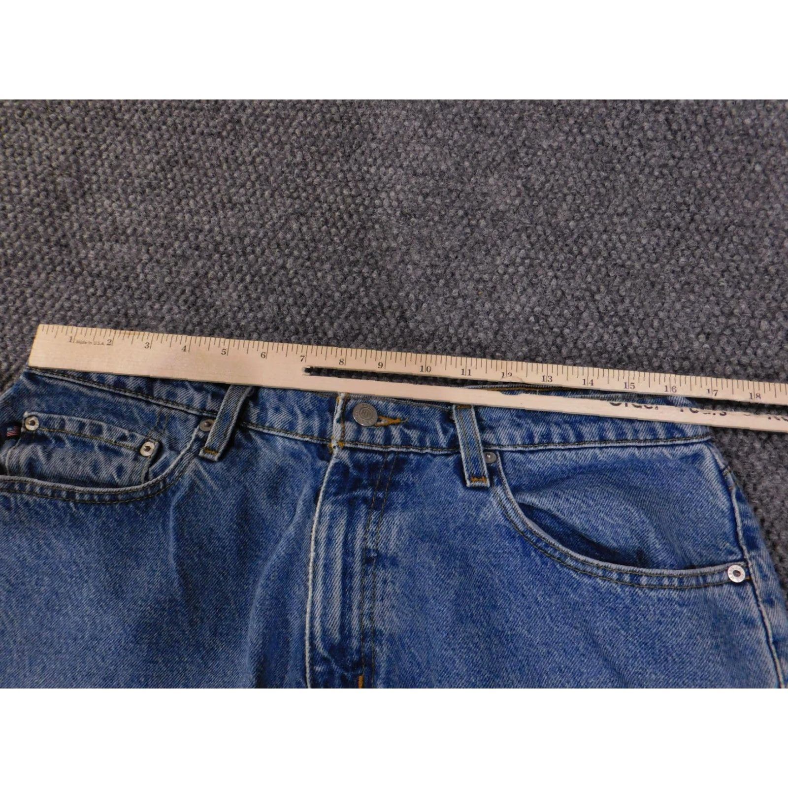 Ralph Lauren VINTAGE Ralph Lauren Jeans Mens 36x22 Blue Denim Straight Leg Distressed Frayed Hem Cotton Zip Size US 36 / EU 52 - 5 Thumbnail