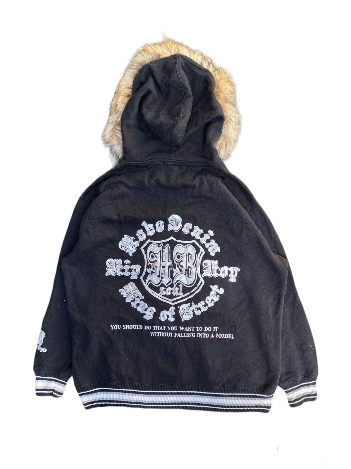 14th Addiction × If Six Was Nine × Le Grande Bleu (L.G.B.) Hobo Denim Fur Hoodie ifsixwasnine lgb style Size US XL / EU 56 / 4 - 2 Thumbnail