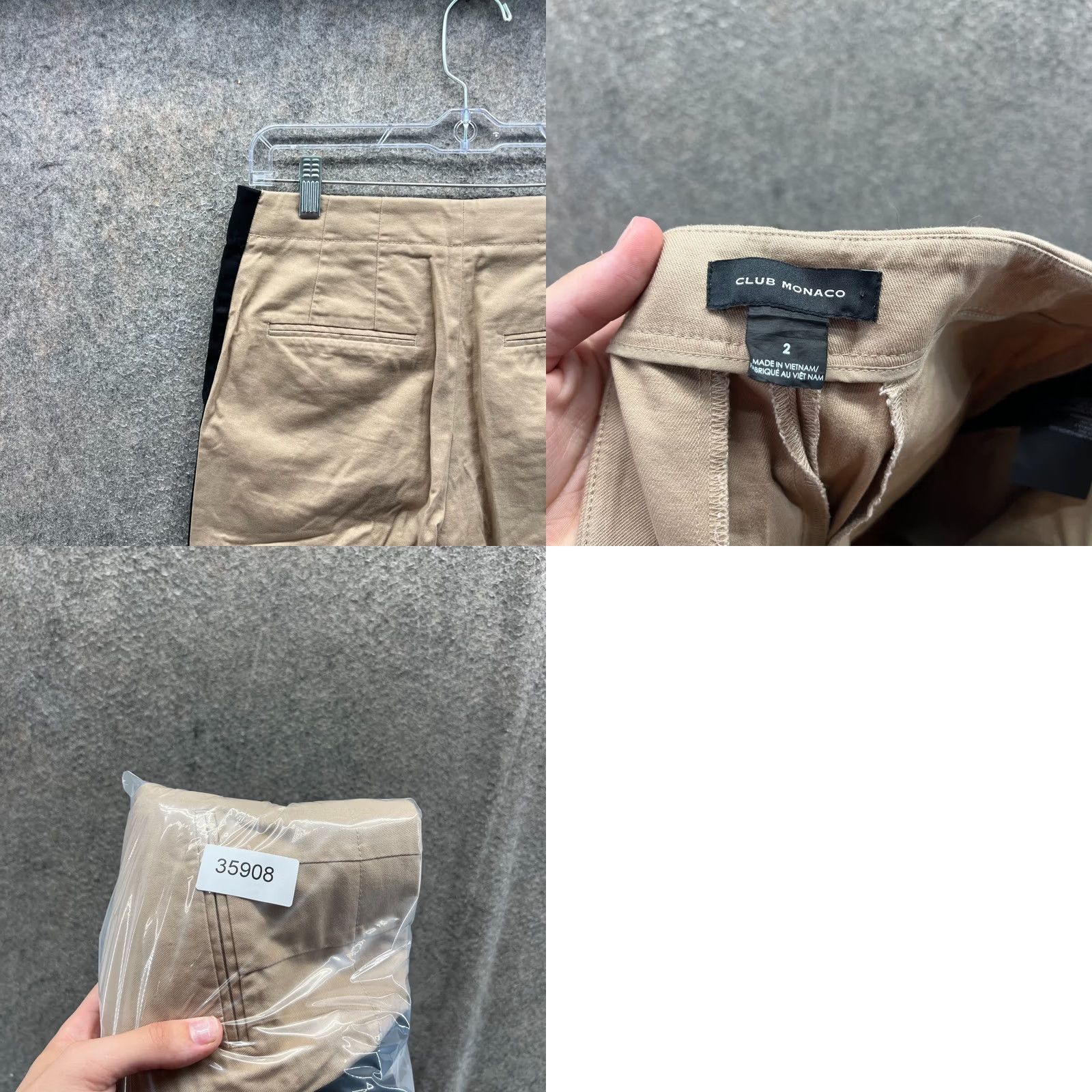 Club Monaco Club Monaco Pants Womens 2 Beige Black Side Stripe Slim Fit Trousers Tan Size 26" / US 2 / IT 38 - 8 Thumbnail