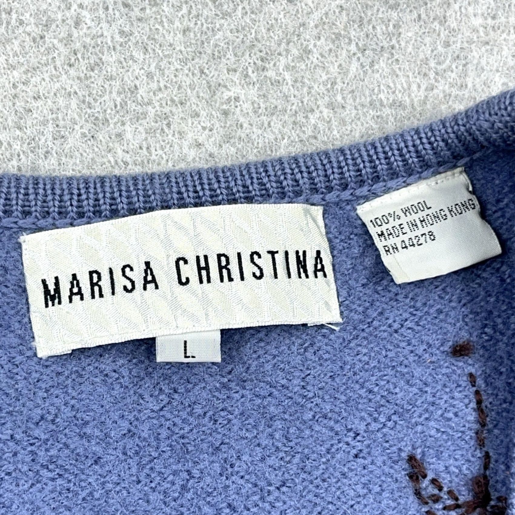Vintage VINTAGE Marisa Christina Vest Women L Blue Wool Knit Plaid 90s Buttons Pockets Size L / US 10 / IT 46 - 5 Thumbnail