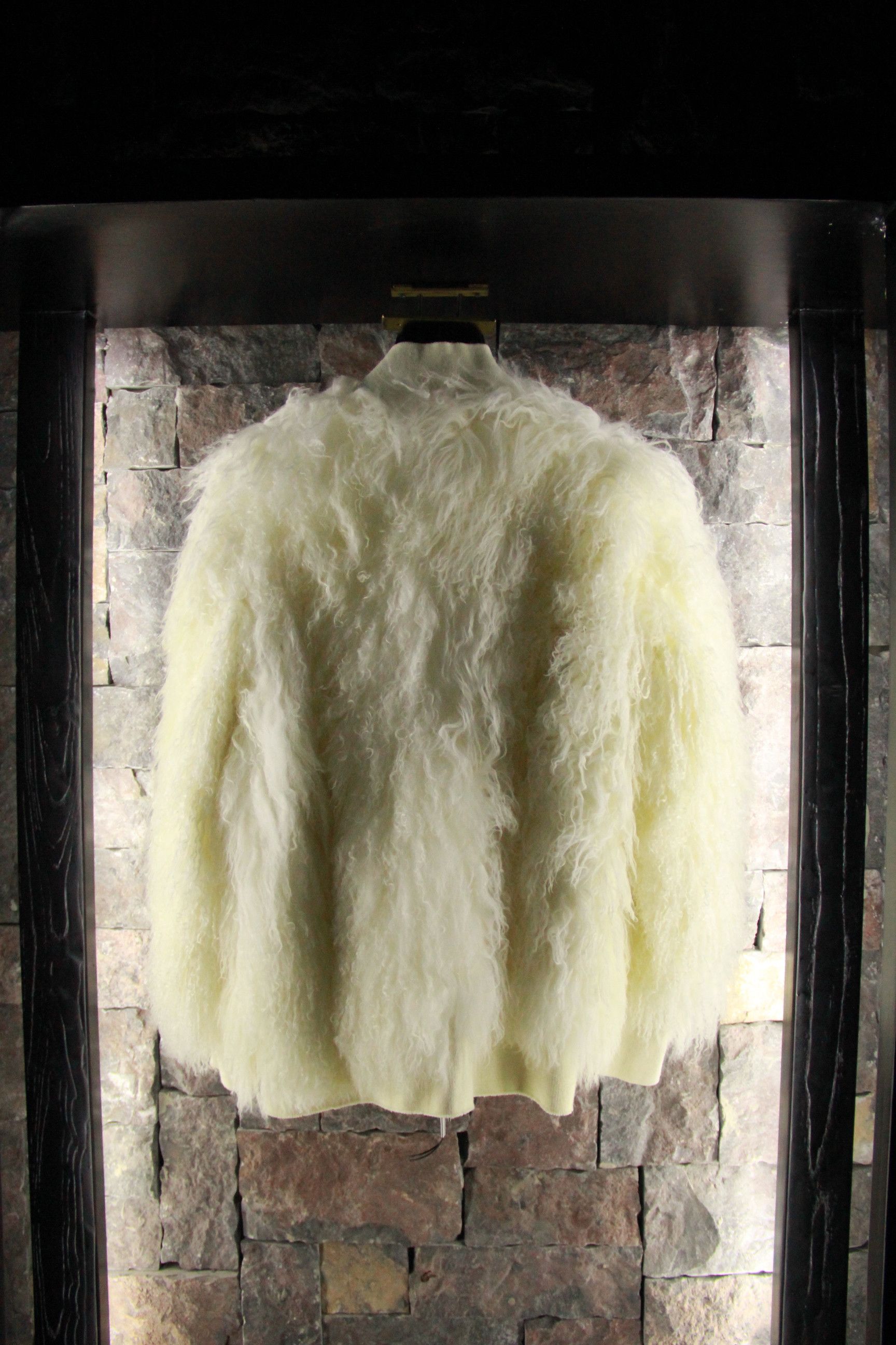 Isaac Sellam Experience White Reversible Alpaca Bomber with Shearling Size US XXS / EU 40 - 4 Thumbnail