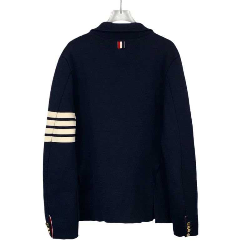 Thom Browne Thom Browne Dark blue classic four-bar lapel double-breaste Size US L / EU 52-54 / 3 - 2 Thumbnail