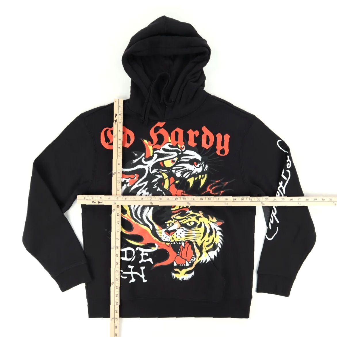 Ed Hardy Ed Hardy Tiger Graphic Solid Long Sleeve Hoodie Black Men's M Size US M / EU 48-50 / 2 - 3 Thumbnail
