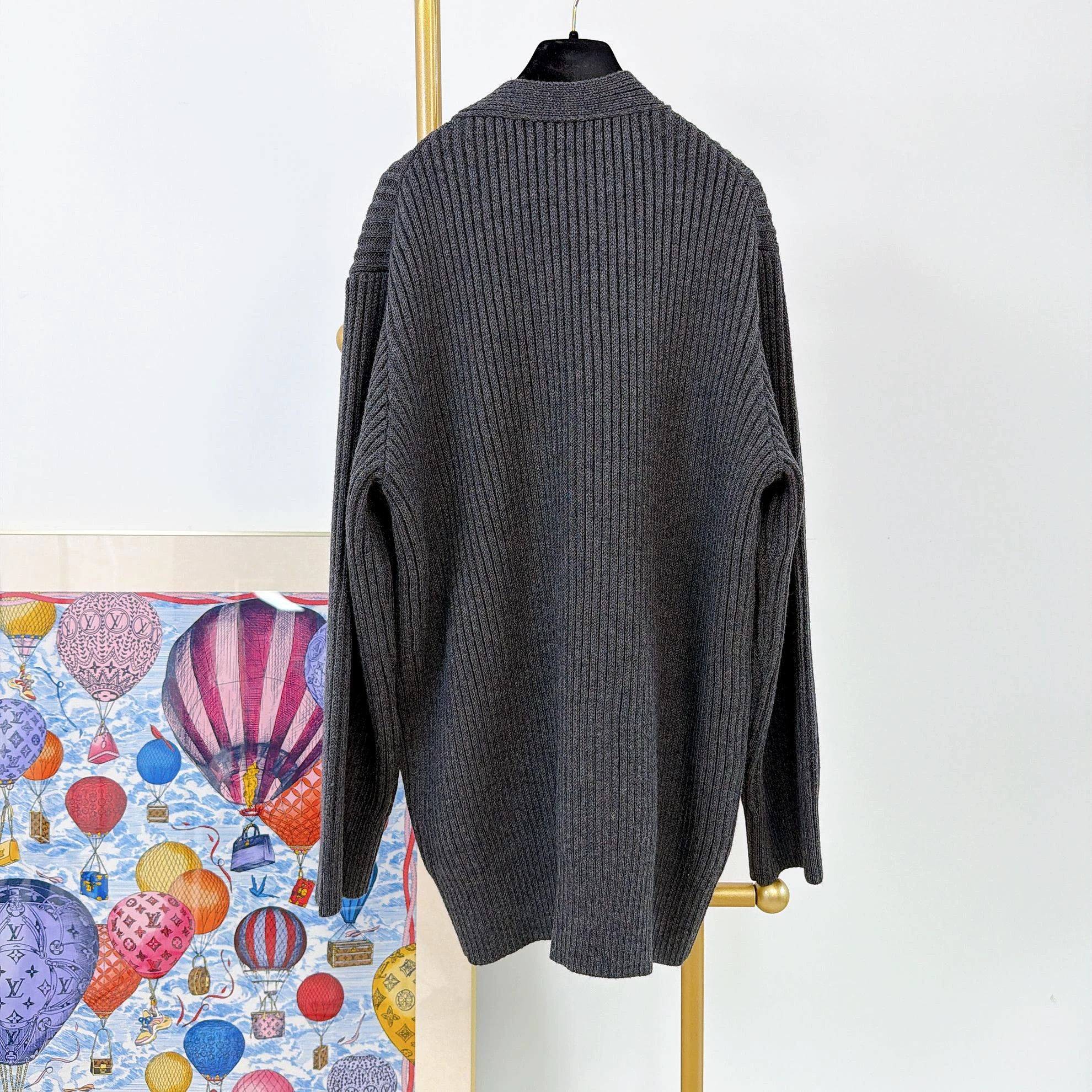 Burberry Burberry Gray Knit Cardigan M New With Tags Size M / US 6-8 / IT 42-44 - 2 Thumbnail