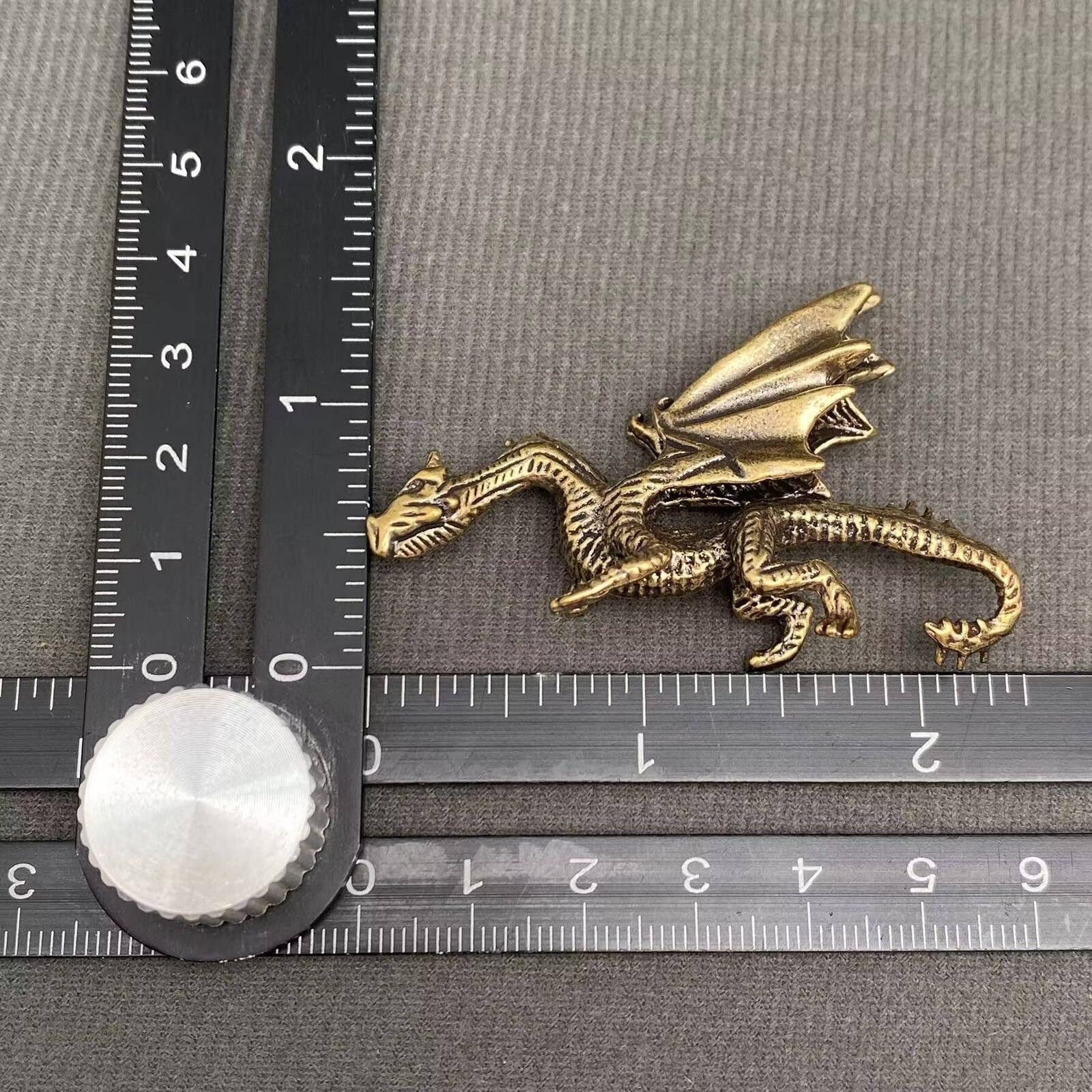 The Unbranded Brand Miniature Brass Dragon Figurine Size ONE SIZE - 3 Thumbnail