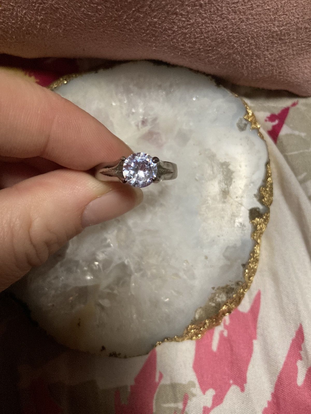 Other Cubic zirconia gemmed silver plated ring Size ONE SIZE - 1 Thumbnail