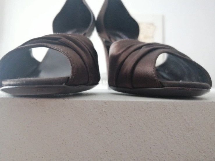 Ralph Lauren Ralph Lauren brown peep toe satin heels Size US 11 / IT 41 - 4 Thumbnail