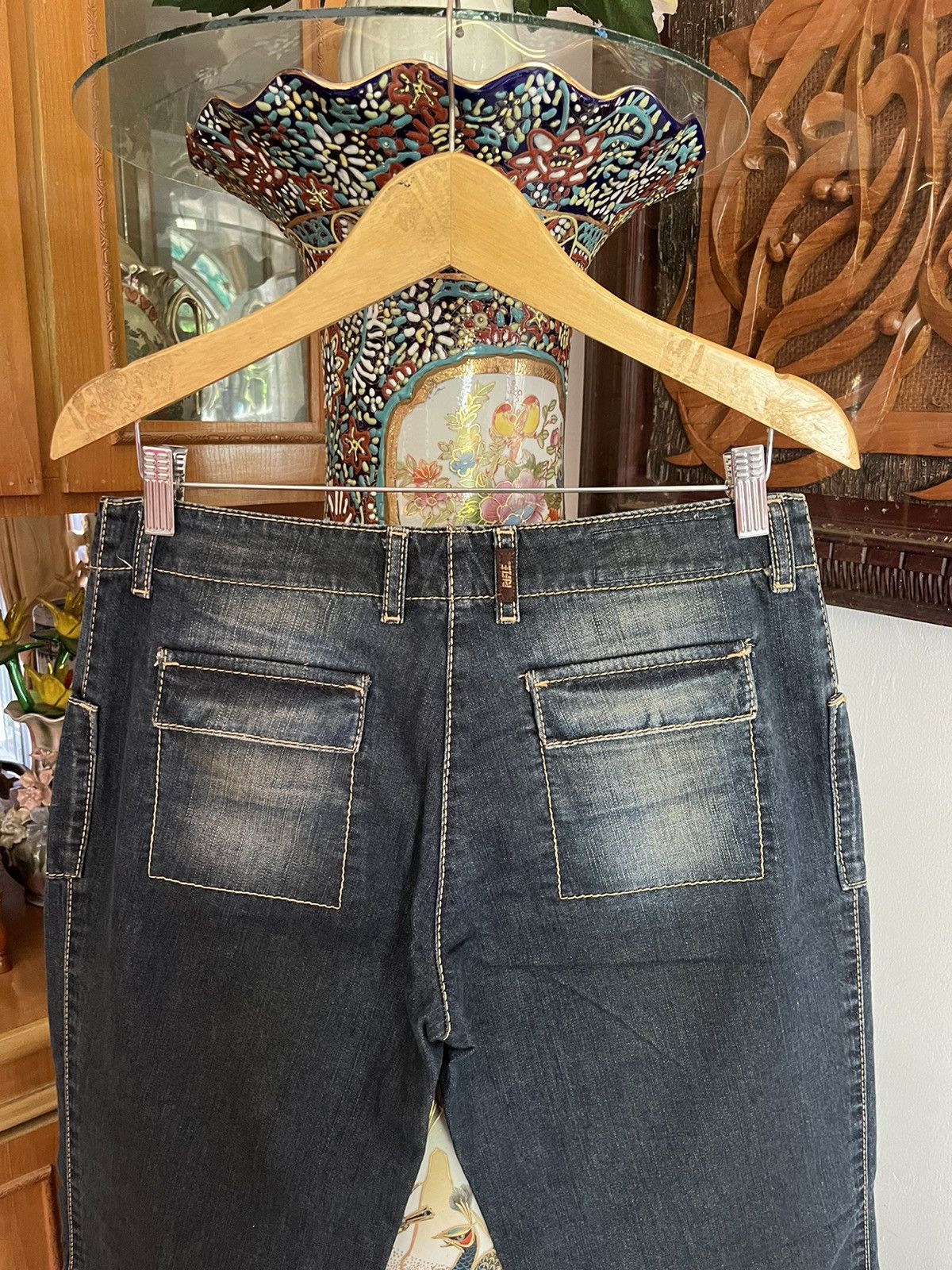 If Six Was Nine × Japanese Brand × KMRii Y2K Rifle Ultility Flared Jeans Size 33" - 5 Thumbnail