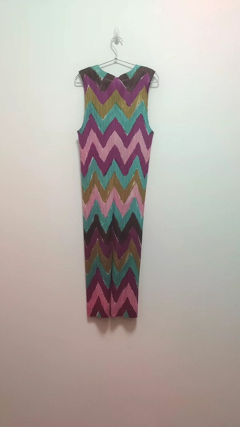 Issey Miyake Issey Miyake size:3 Pink vintage crayon rainbow vest dress Size M / US 6-8 / IT 42-44 - 3 Thumbnail