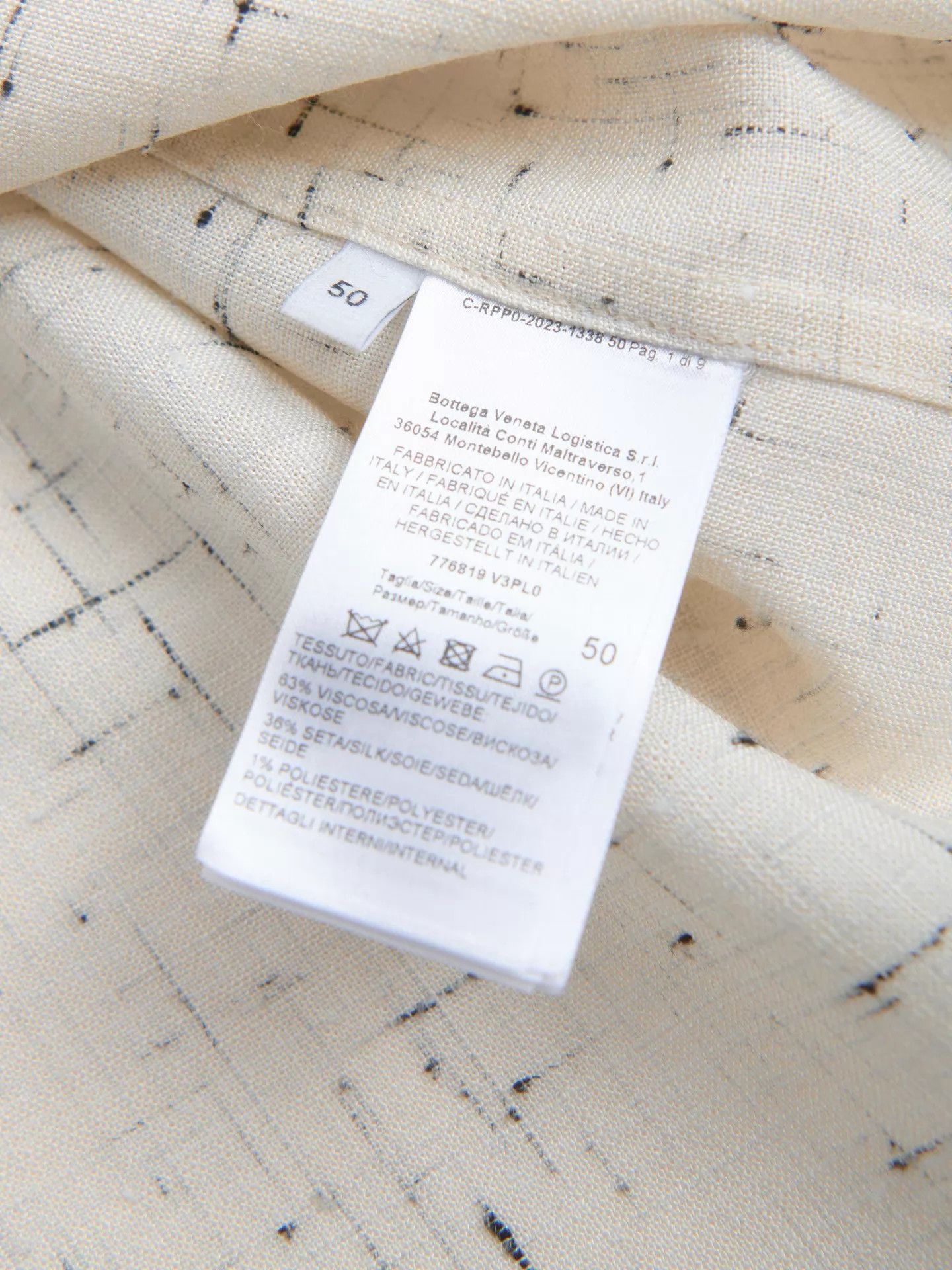 Bottega Veneta BV Vintage Cream White Crosshatch Boxy Short Sleeve Shirt Size US M / EU 48-50 / 2 - 9 Thumbnail