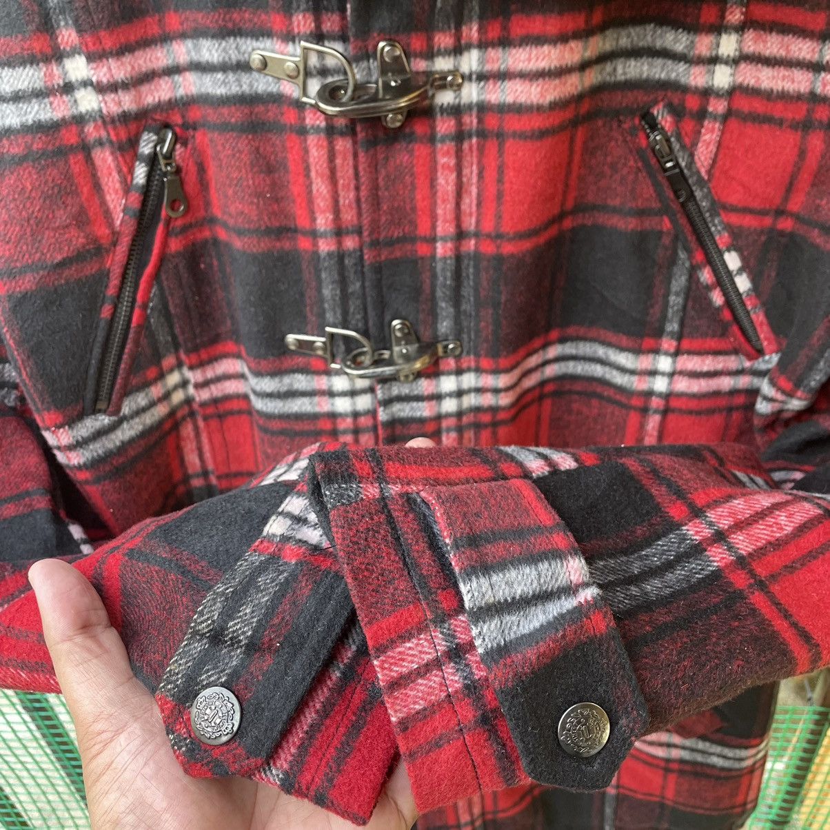 Designer × In The Attic × Japanese Brand 🔥🔥🇯🇵In The Attic Red Tartan Hooded Sherpa Duffel Wool Jacket Size US M / EU 48-50 / 2 - 5 Thumbnail