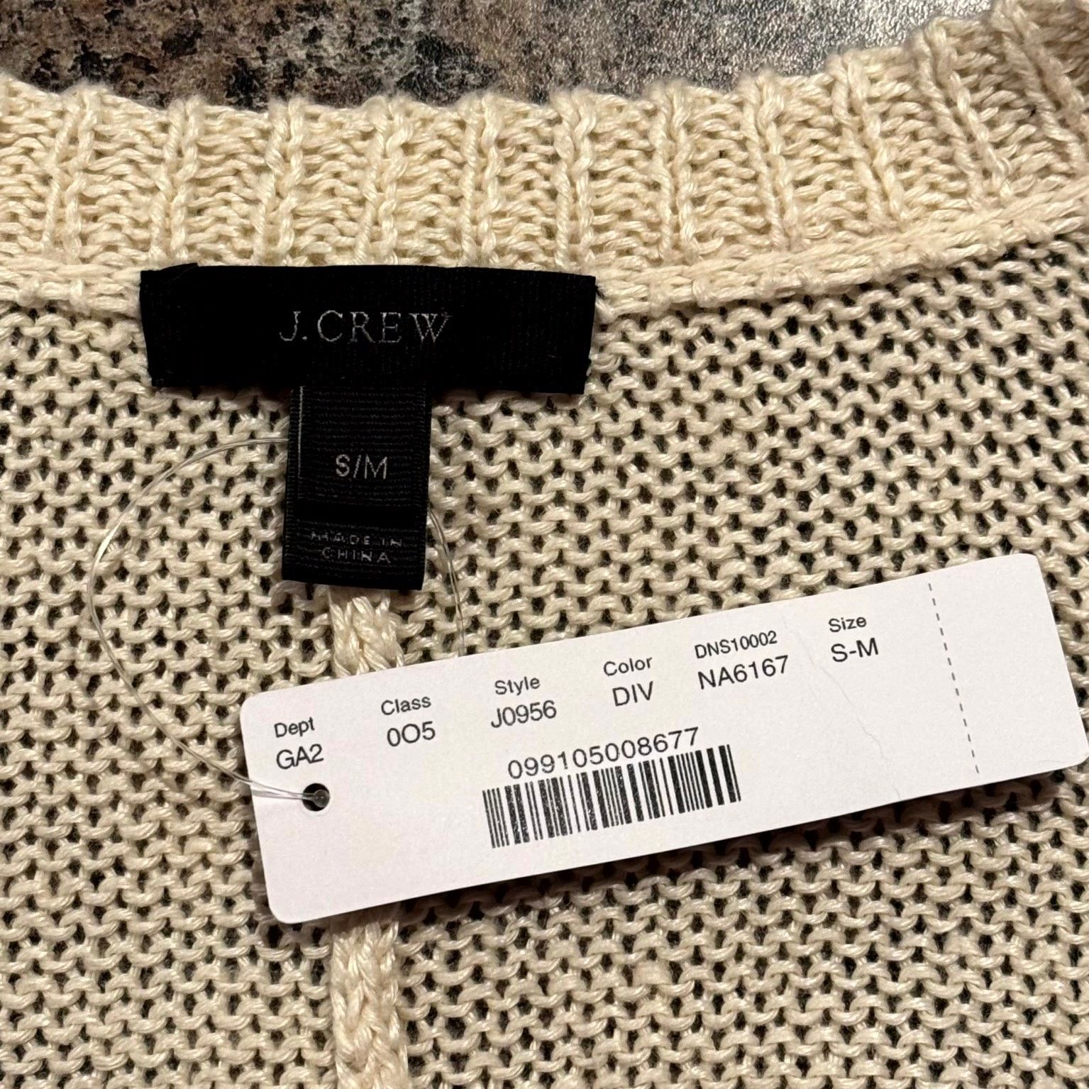 J.Crew NWT J Crew Linen Cardigan Sweater Open Front Ruana Cream S/M Size M / US 6-8 / IT 42-44 - 4 Thumbnail