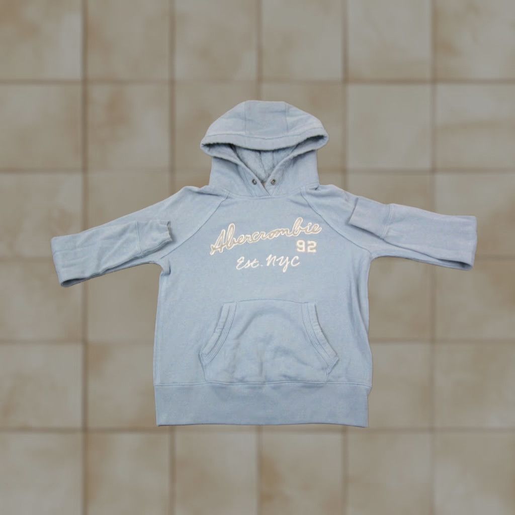 Abercrombie & Fitch Abercrombie & Fitch Hoodie Womens S Blue Logo Embroidered Pullover Sweatshirt Fleece Casual Size S / US 4 / IT 40 - 1 Thumbnail