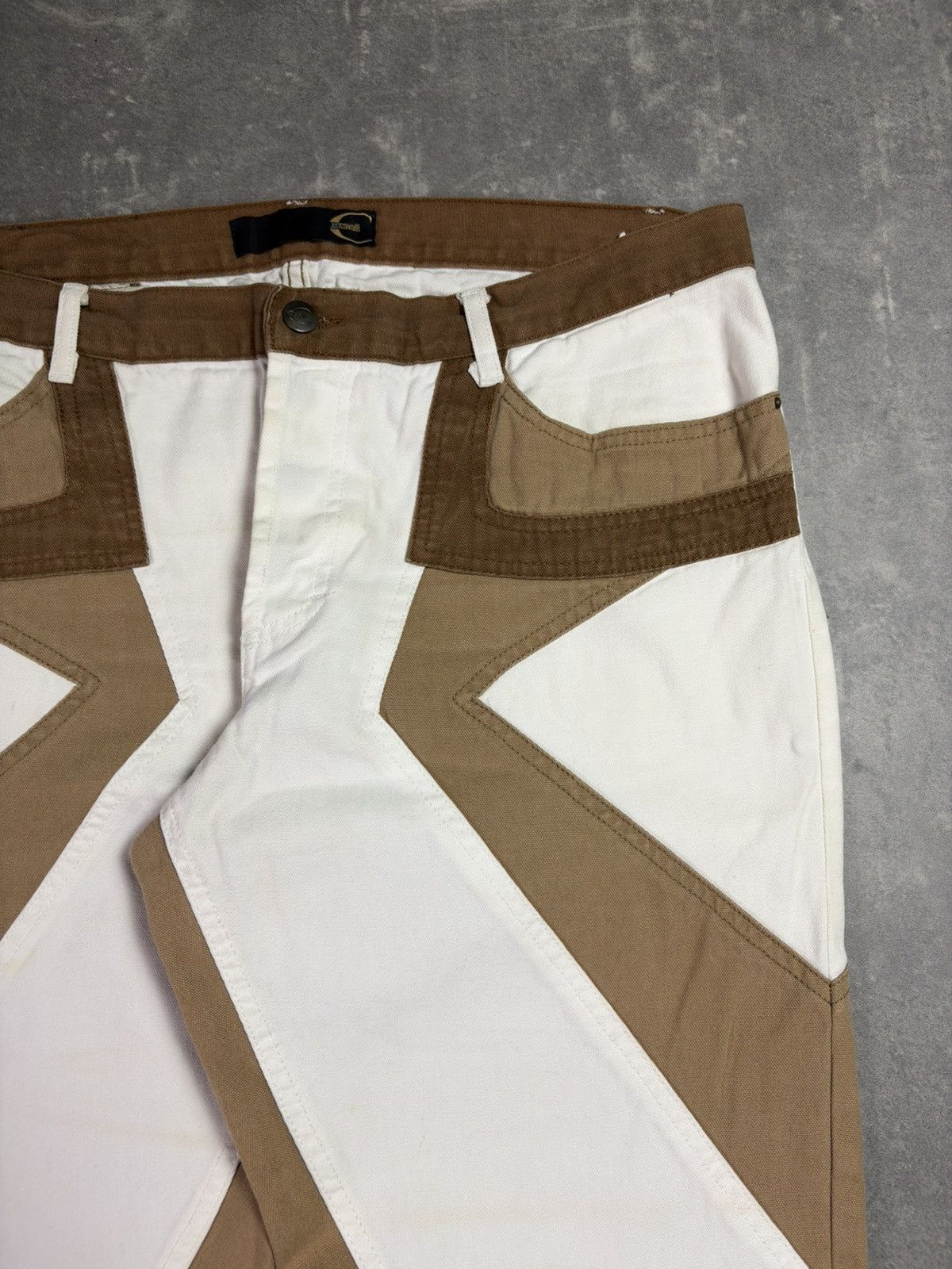 Just Cavalli 00s Just Cavalli Geometry Panels Straight Denim Jeans 38 Size US 38 / EU 54 - 7 Thumbnail