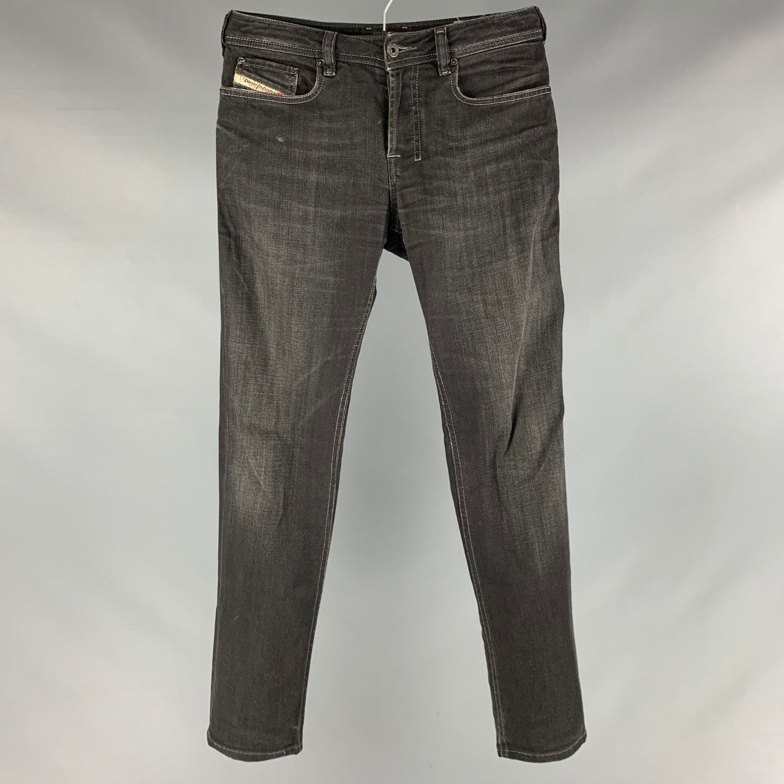 Diesel 26 Grey Charcoal Distressed Cotton Elastane Button Fly Jeans Size US 26 / EU 42 - 1 Thumbnail