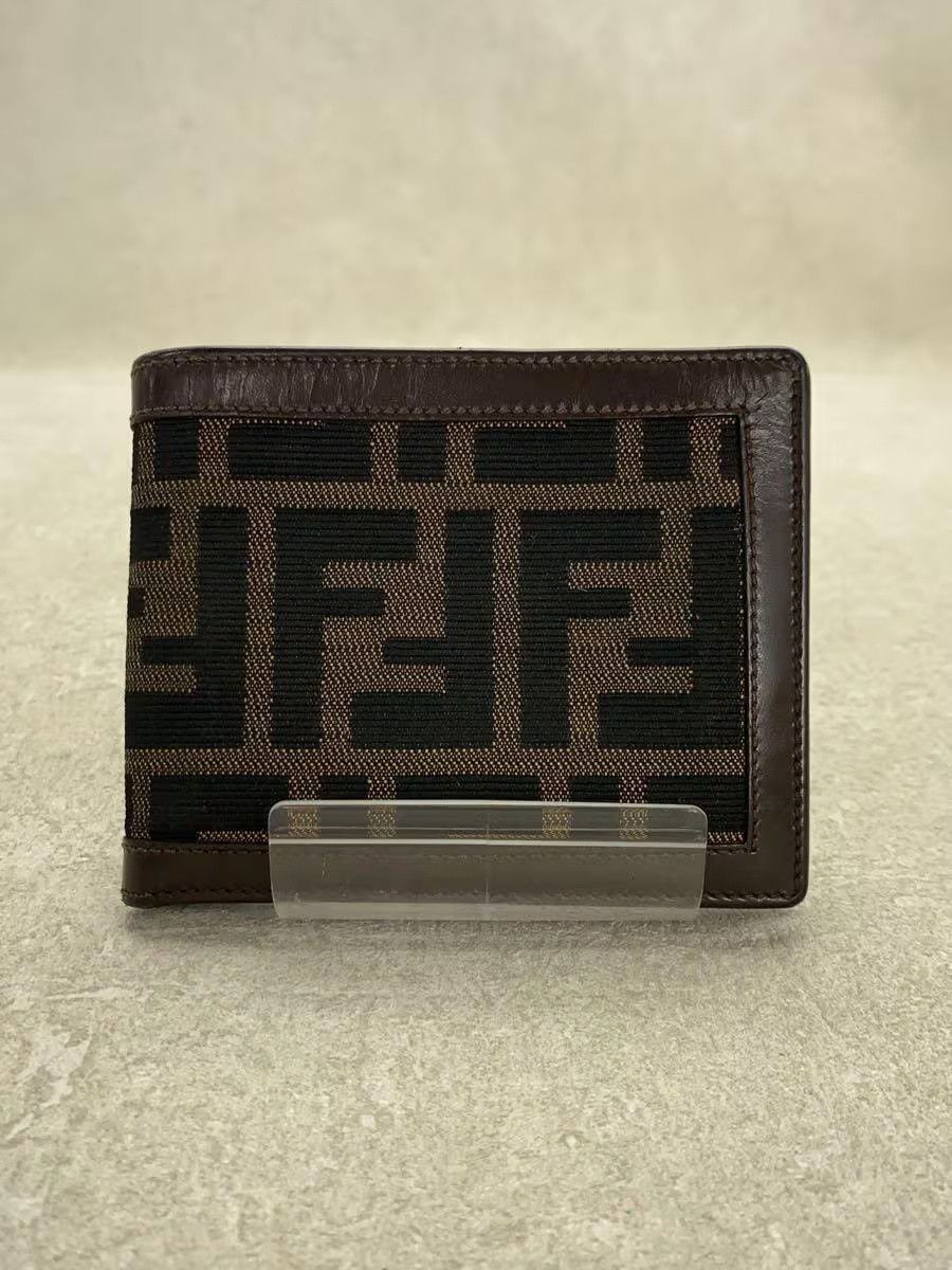 Fendi Fendi Zucca Pattern Leather Bi-Fold Wallet Brown Size ONE SIZE - 1 Thumbnail