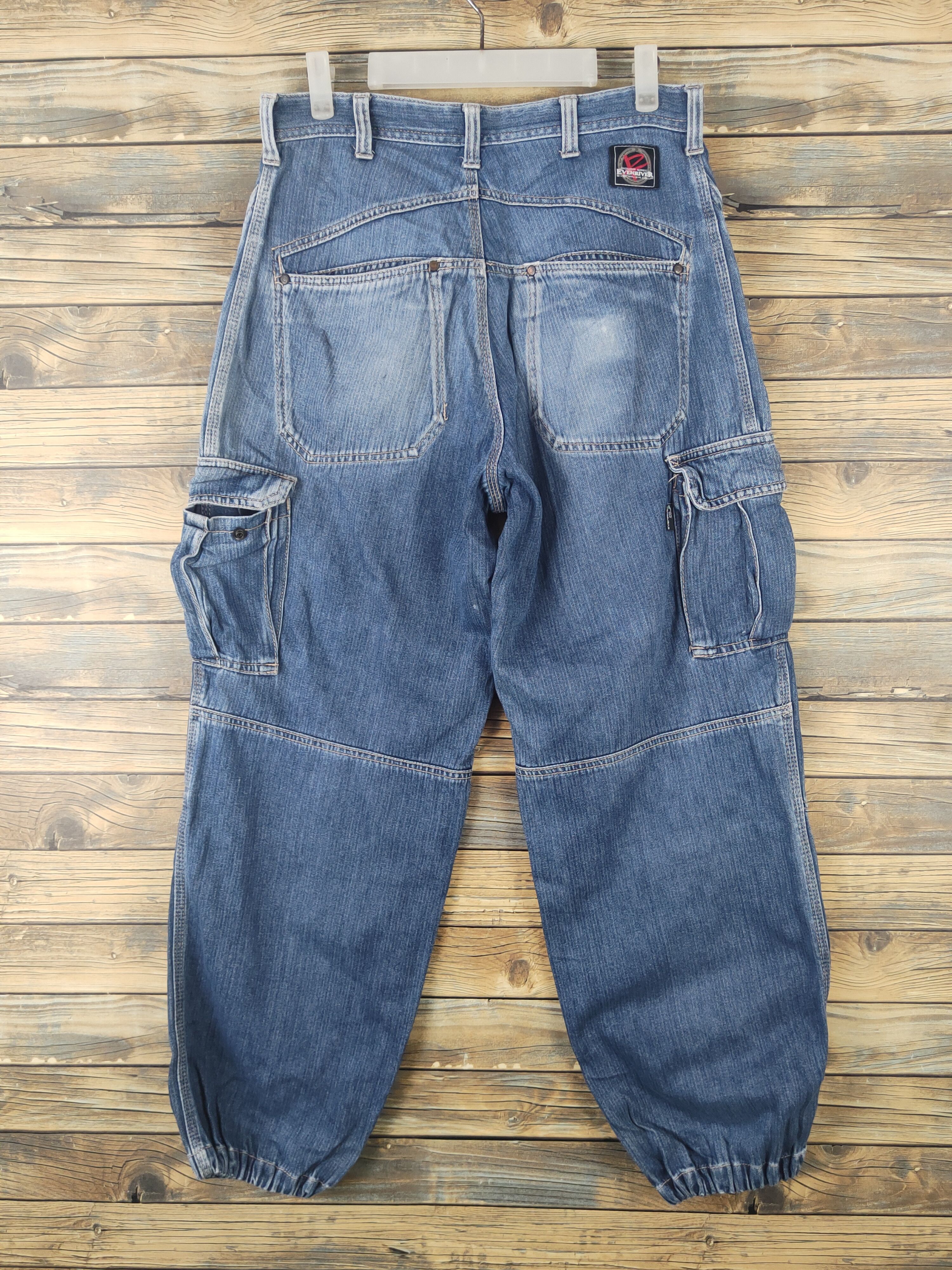 Vintage DL Evenriver Blue Distressed Ripped Jogger Jeans #1863 Size US 31 - 8 Thumbnail