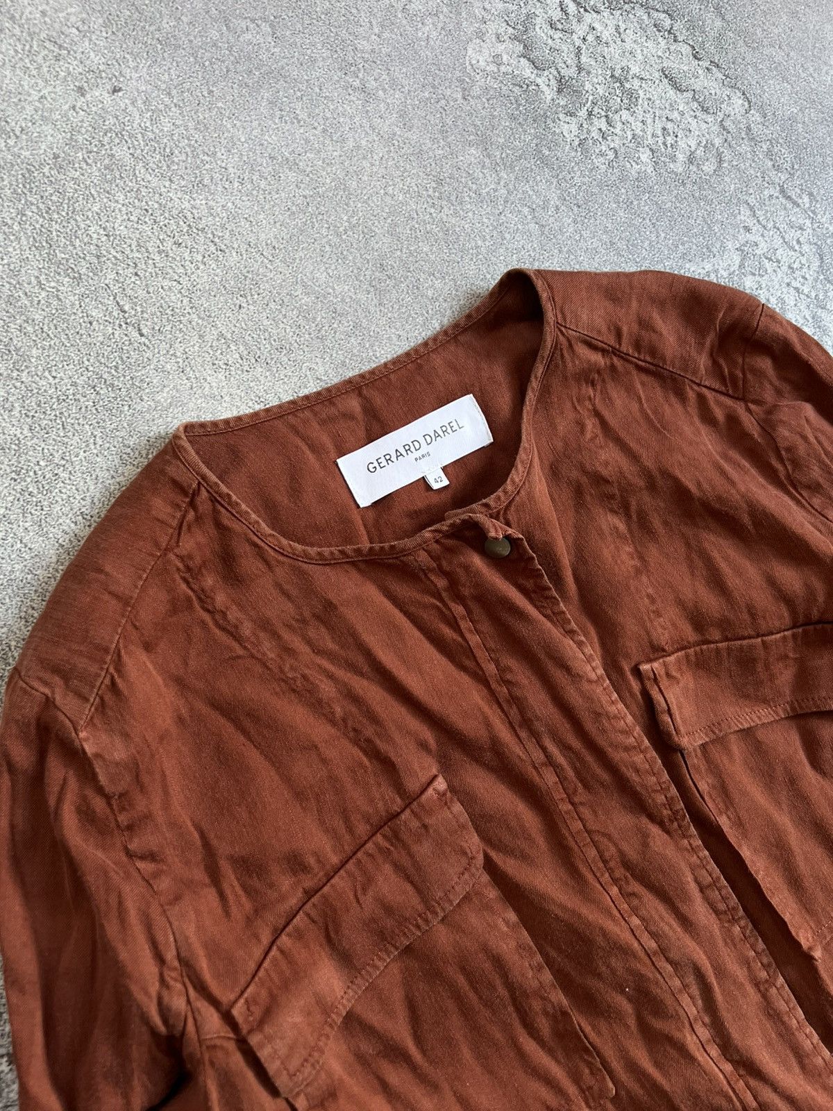 Gerard Darel Gerard Darel Linen Jacket 42 Blazer Lightweight Zip Pocket Size M / US 6-8 / IT 42-44 - 3 Thumbnail
