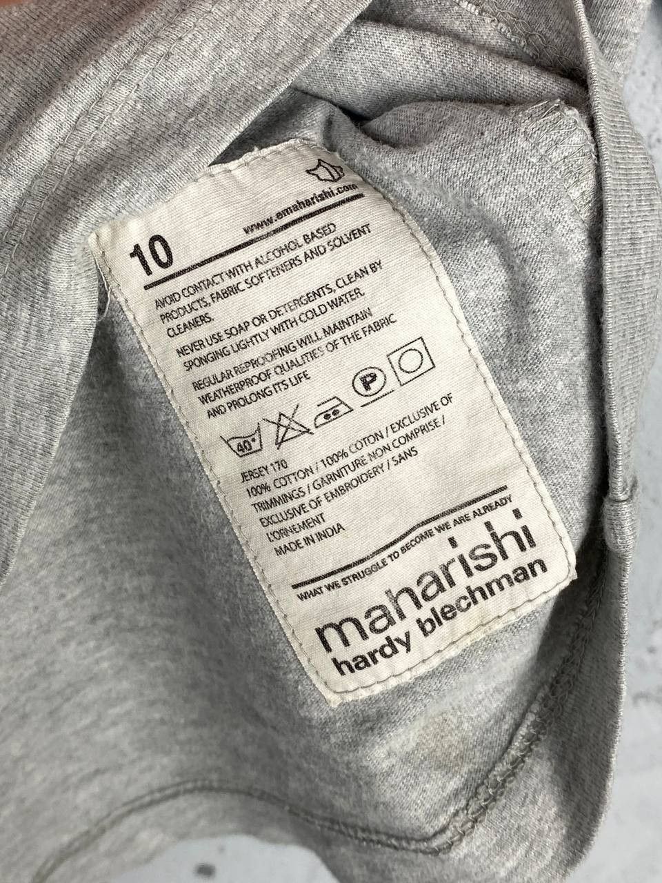 Japanese Brand Military Maharishi MHI Grey Embroidered Crane T Shirt Size L / US 10 / IT 46 - 7 Thumbnail