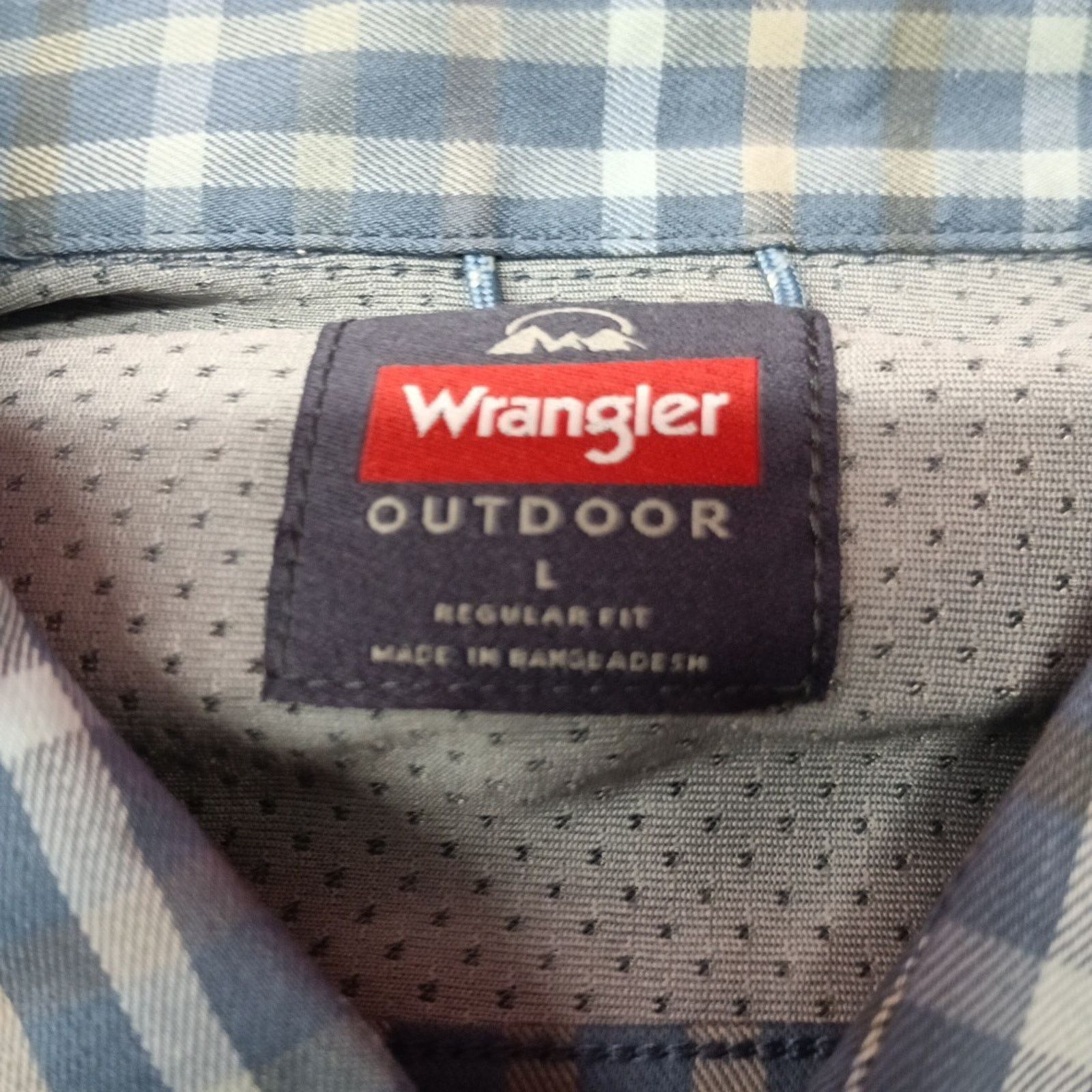 Wrangler Wrangler Shirt Men's L Blue Plaid Convertible Sleeves Size US L / EU 52-54 / 3 - 6 Thumbnail