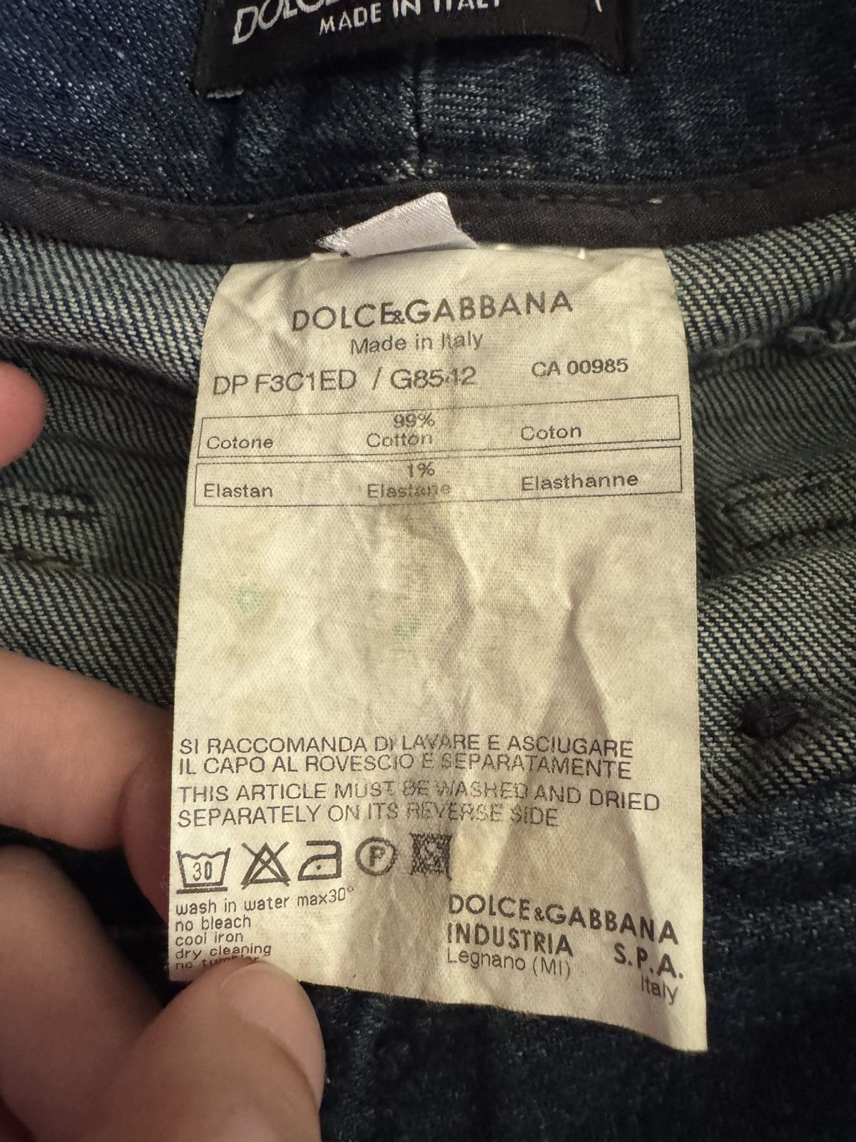 Dolce & Gabbana Vintage Navy Military Style Button Front Denim Jeans Size 27" / US 4 / IT 40 - 7 Thumbnail